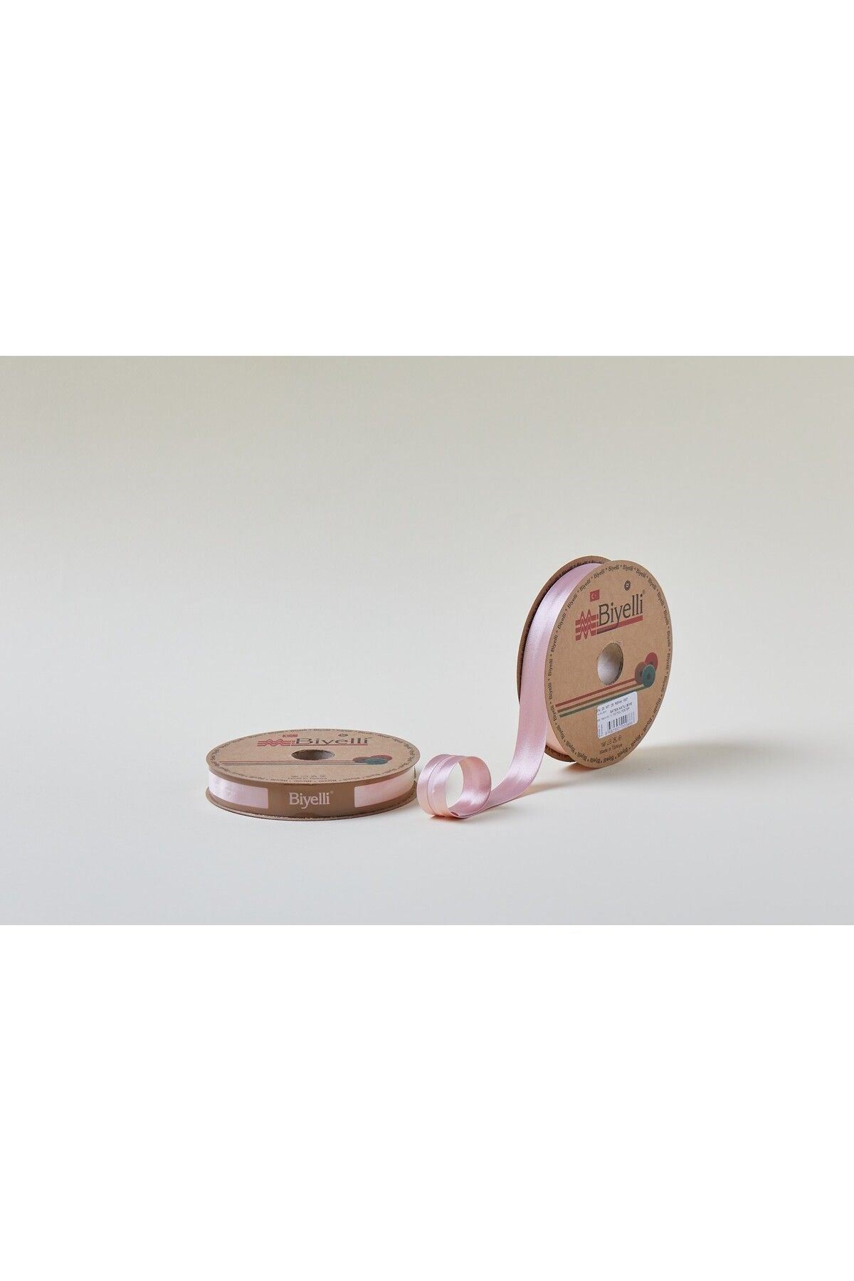 Biye Saten Katlı 087 Pudra 2 Cm 25 Metre %100 Polyester