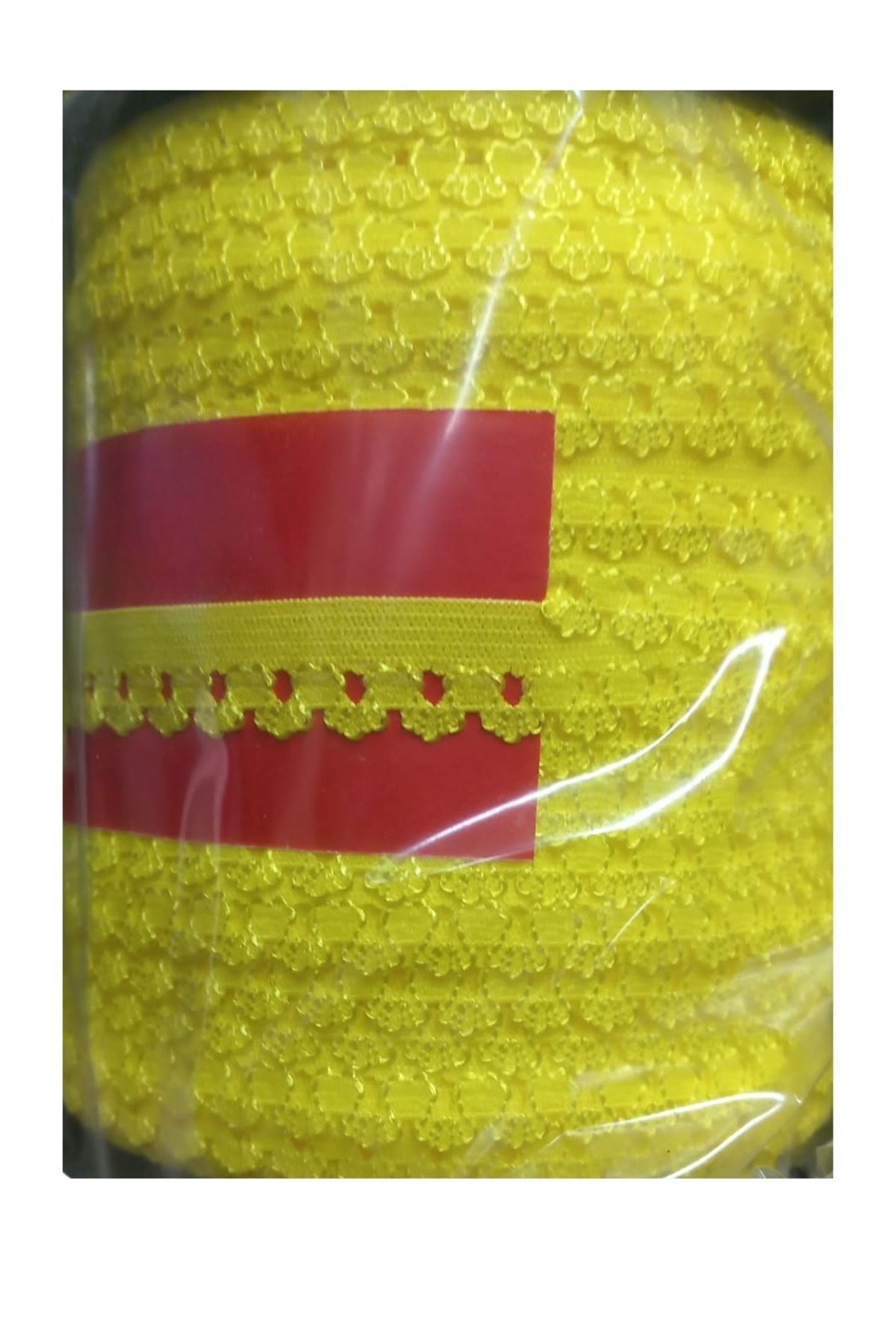 Çamaşır Lastiği Dantelli 1 Cm 1 Metre Sarı
