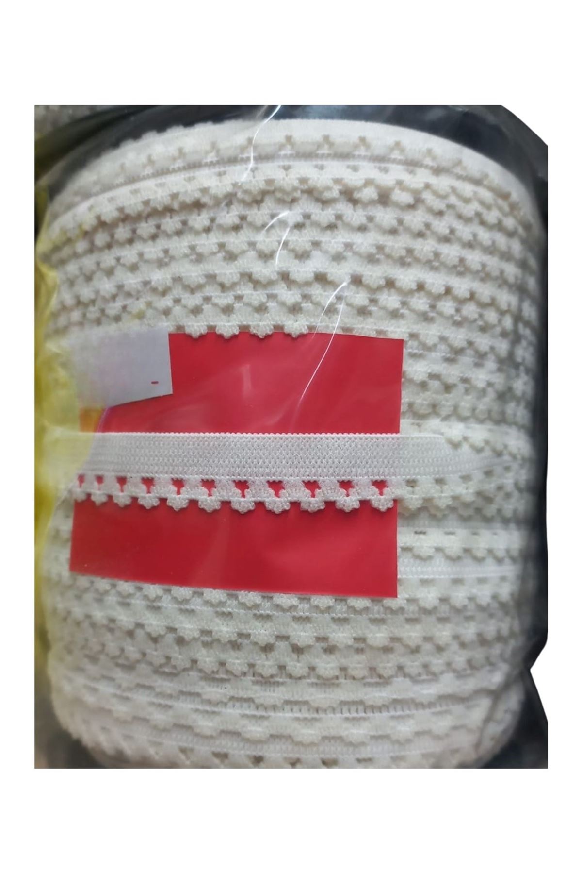 Çamaşır Lastiği Dantelli 1 Cm 75 Metre 1 Top Beyaz 2. Model