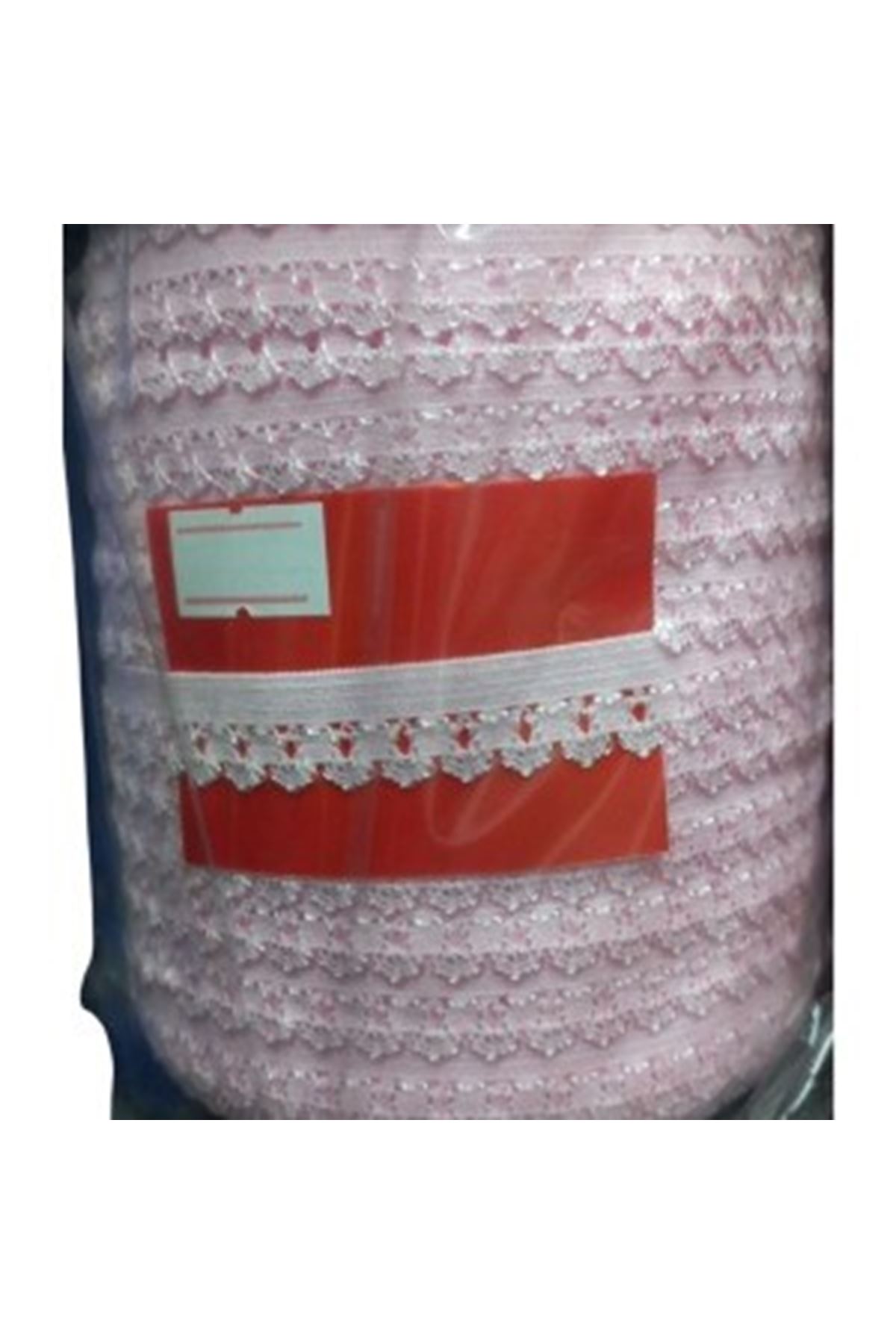 Çamaşır Lastiği Dantelli 1 Cm 1 Metre Açık Pembe