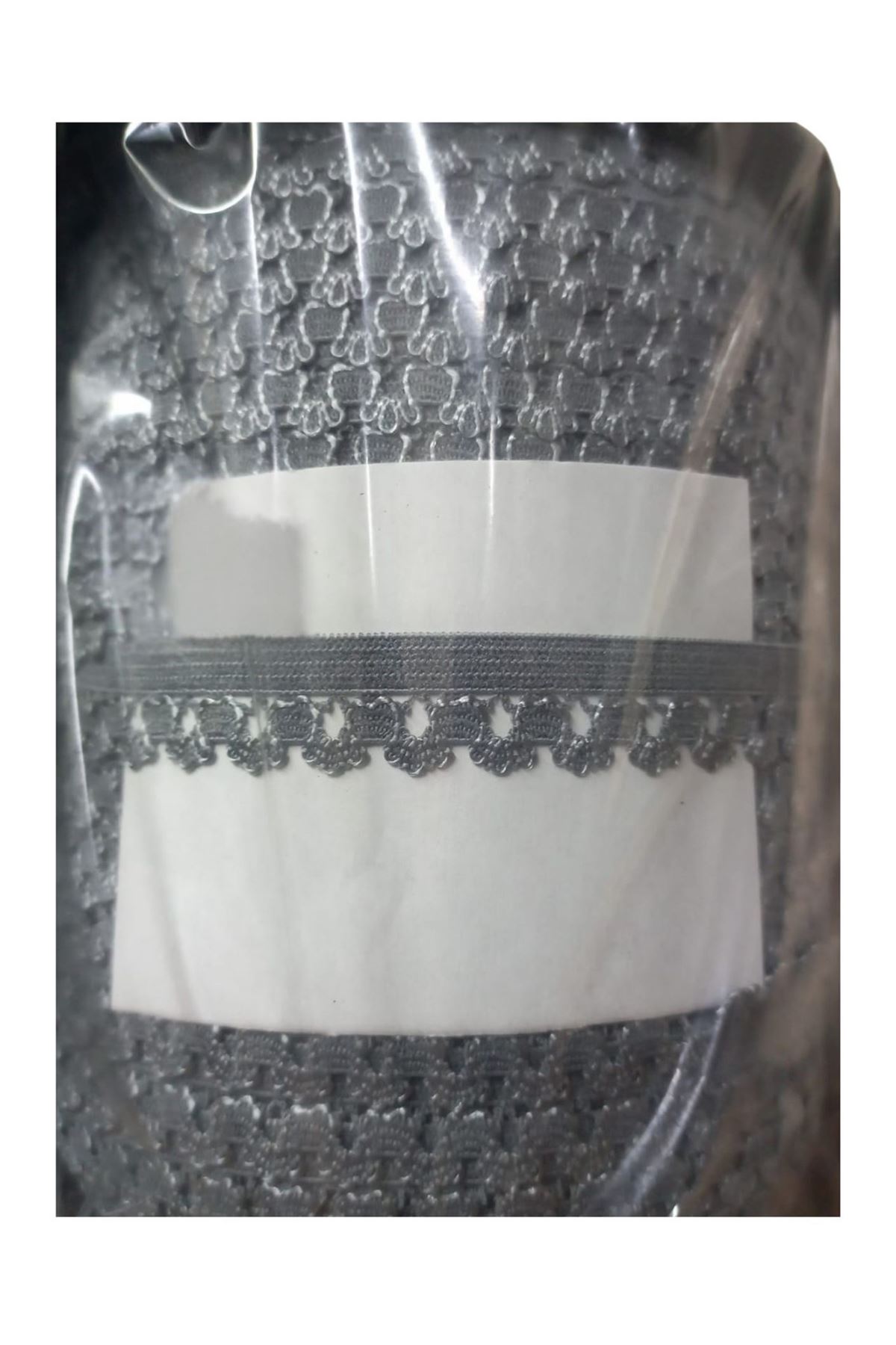 Çamaşır Lastiği Dantelli 1 Cm 75 Metre 1 Top Gri