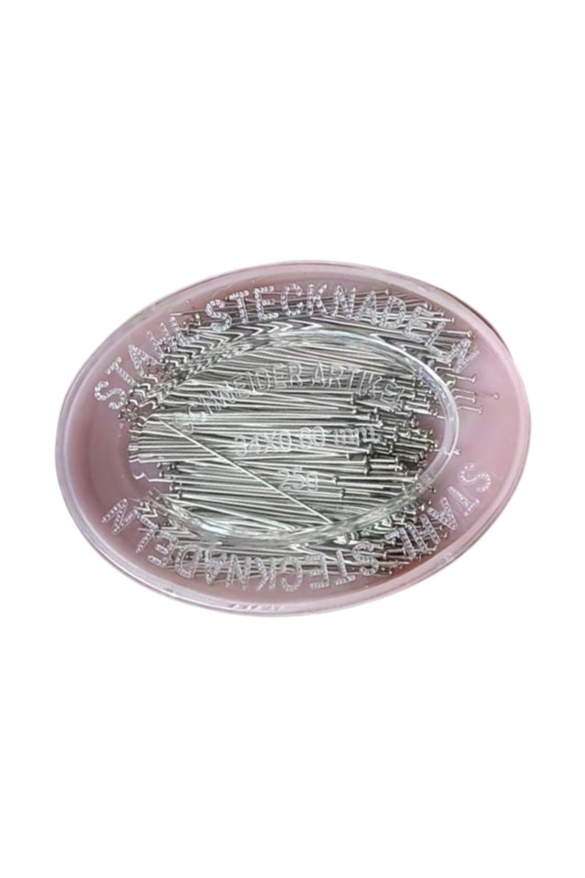 Çelik İğne Pembe Oval Kutuda 25 Gr