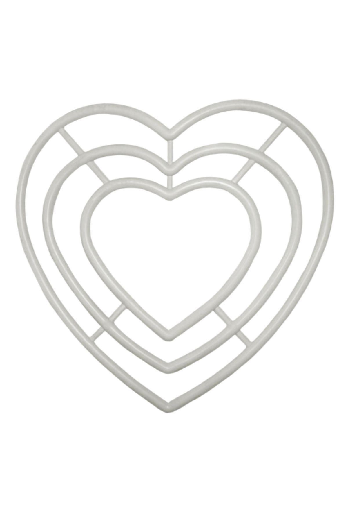 Kalp Makrome Halkası 3'lü 20 Cm