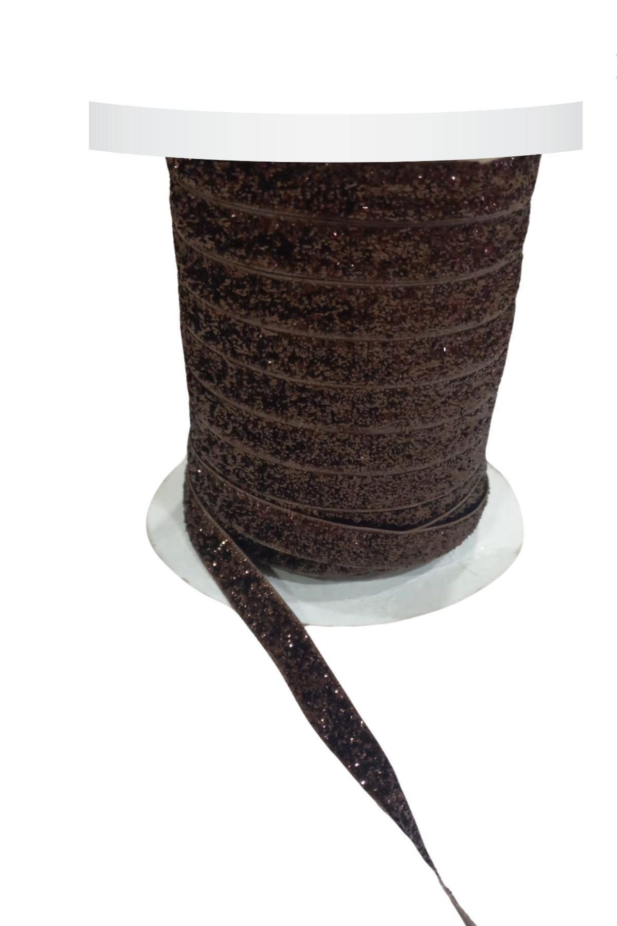 Kadife Kurdele Simli 1 Cm Kahverengi 5 Metre