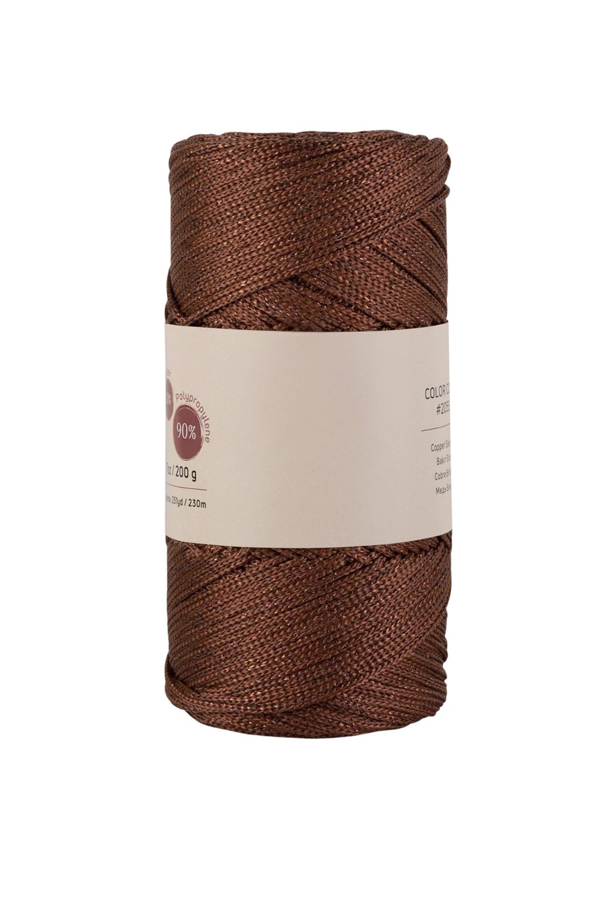 Makrome İpi 3mm  Polyester Kahve Simli