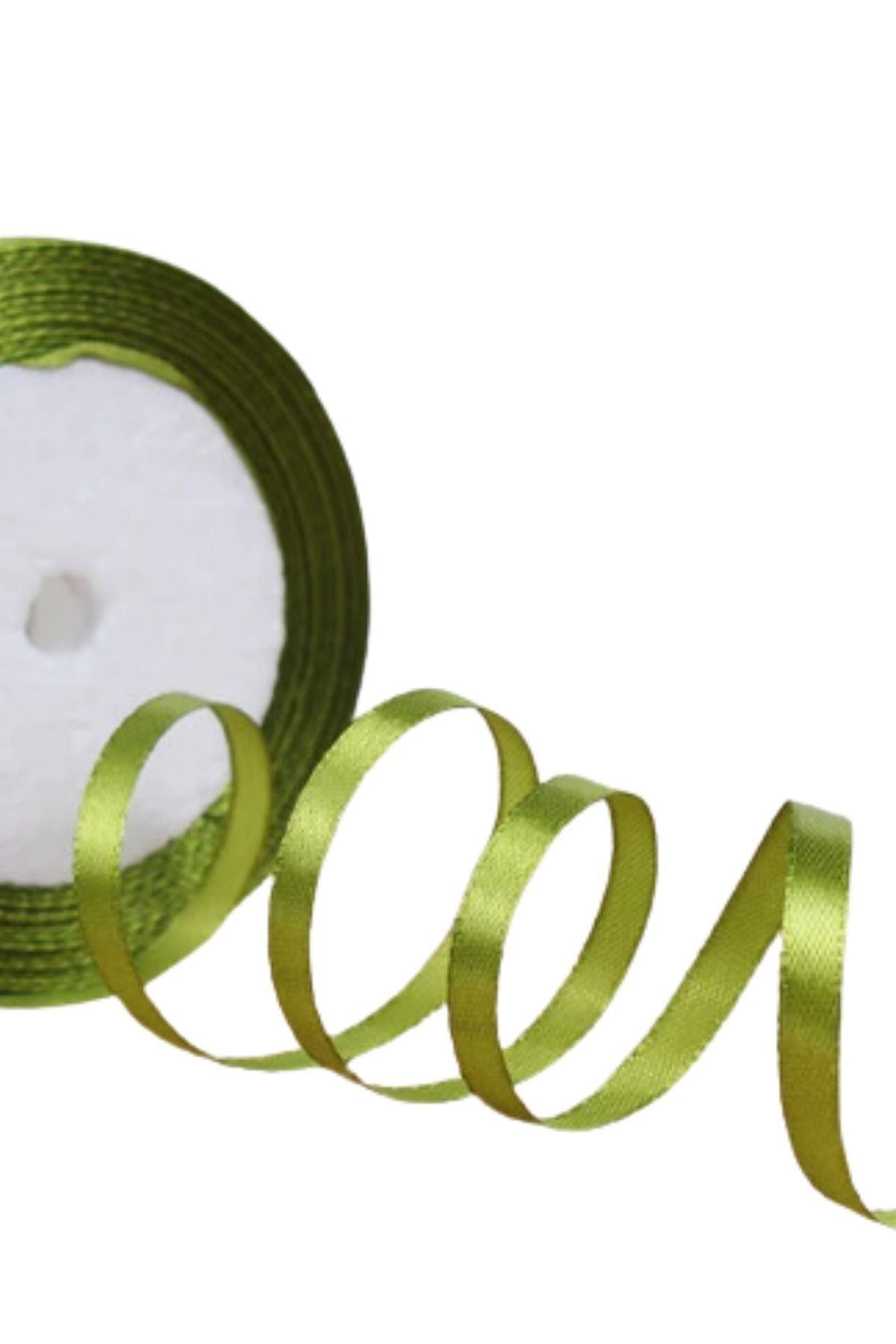 Saten Kurdele 3 Cm 10 Metre Yağ Yeşili