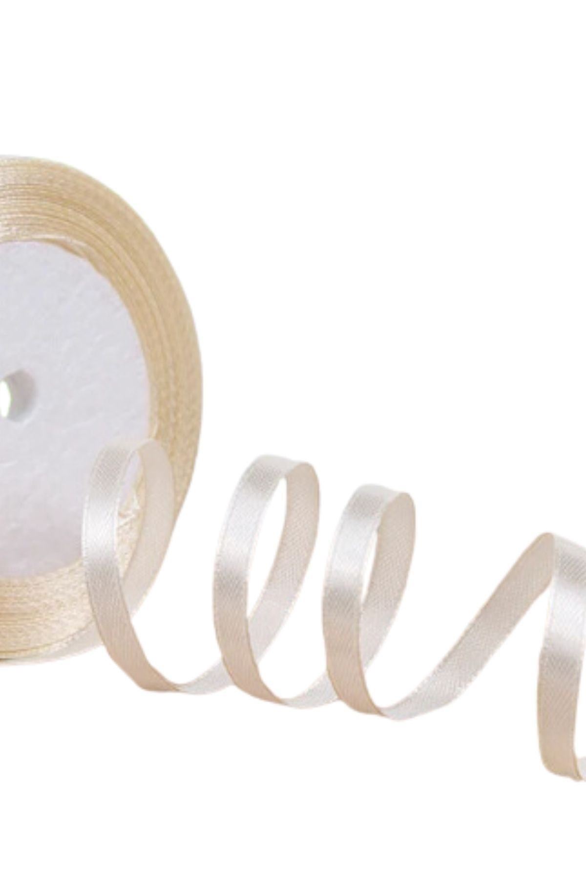 Saten Kurdele 2 Cm 10 Metre Bej