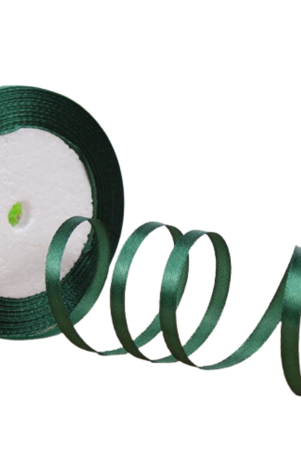 Saten Kurdele 2 Cm 10 Metre Koyu Yeşil