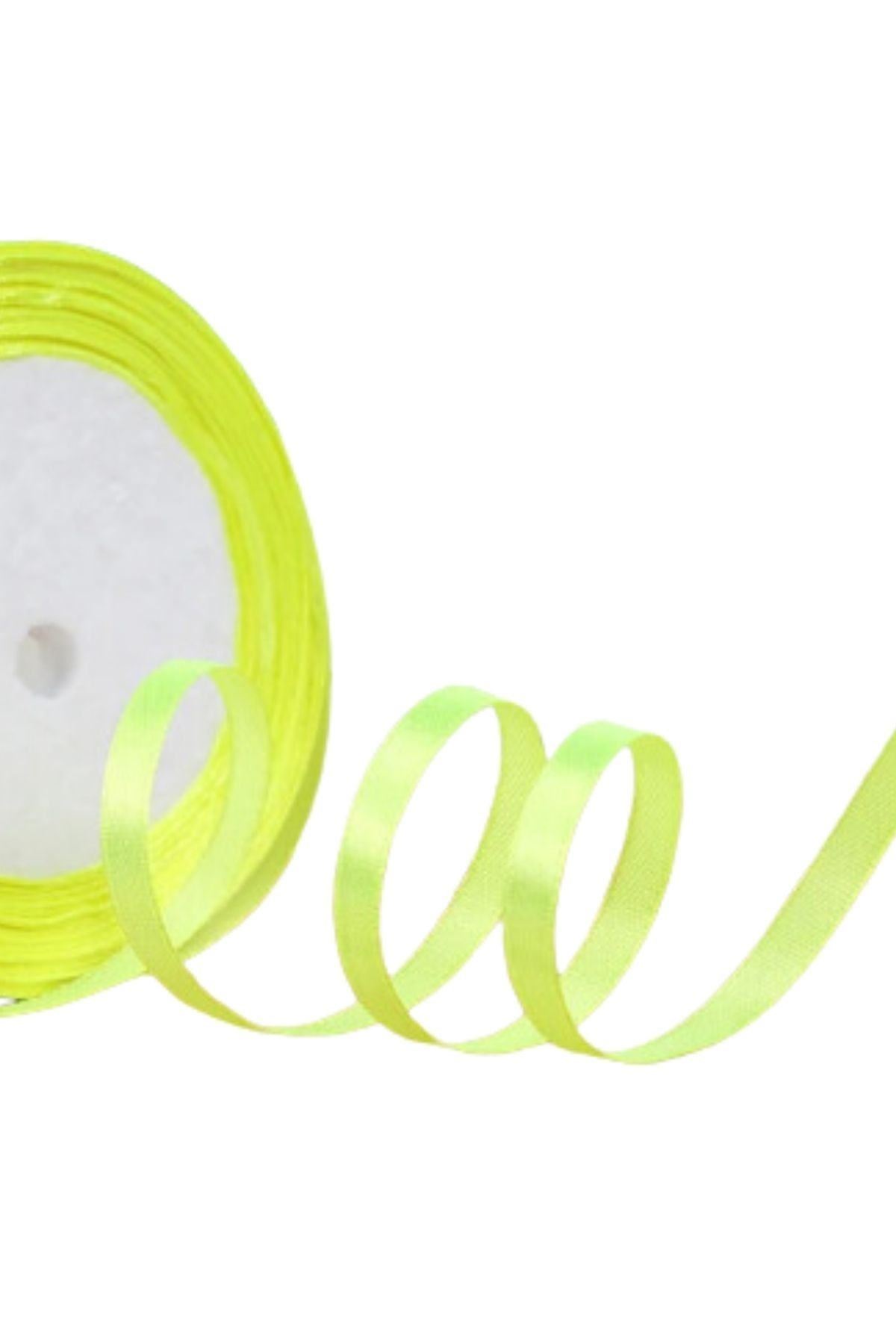 Saten Kurdele 1 Cm 10 Metre Açık Sarı