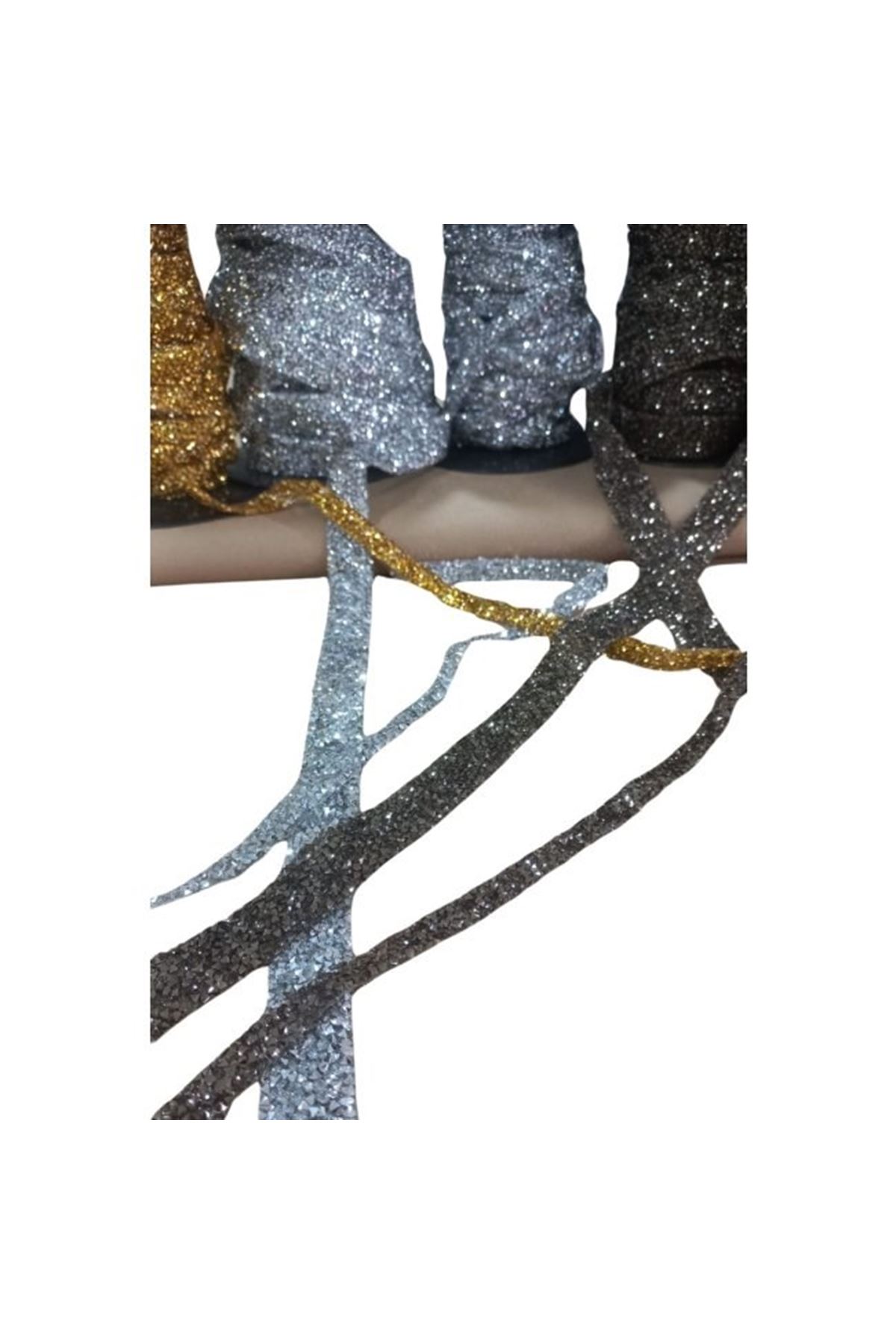 Silikonlu Yapıştırma Taş 1 Cm Gold 5 Metre