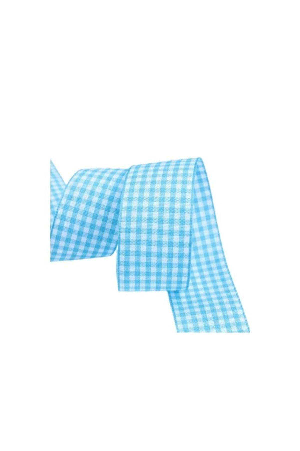 Tafta Ekoseli Kurdele 25 Mm Mint 1 Metre