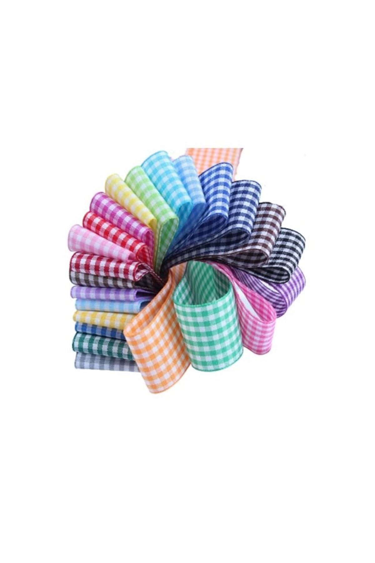 Tafta Ekoseli Kurdele 25 Mm Mint 2 Metre