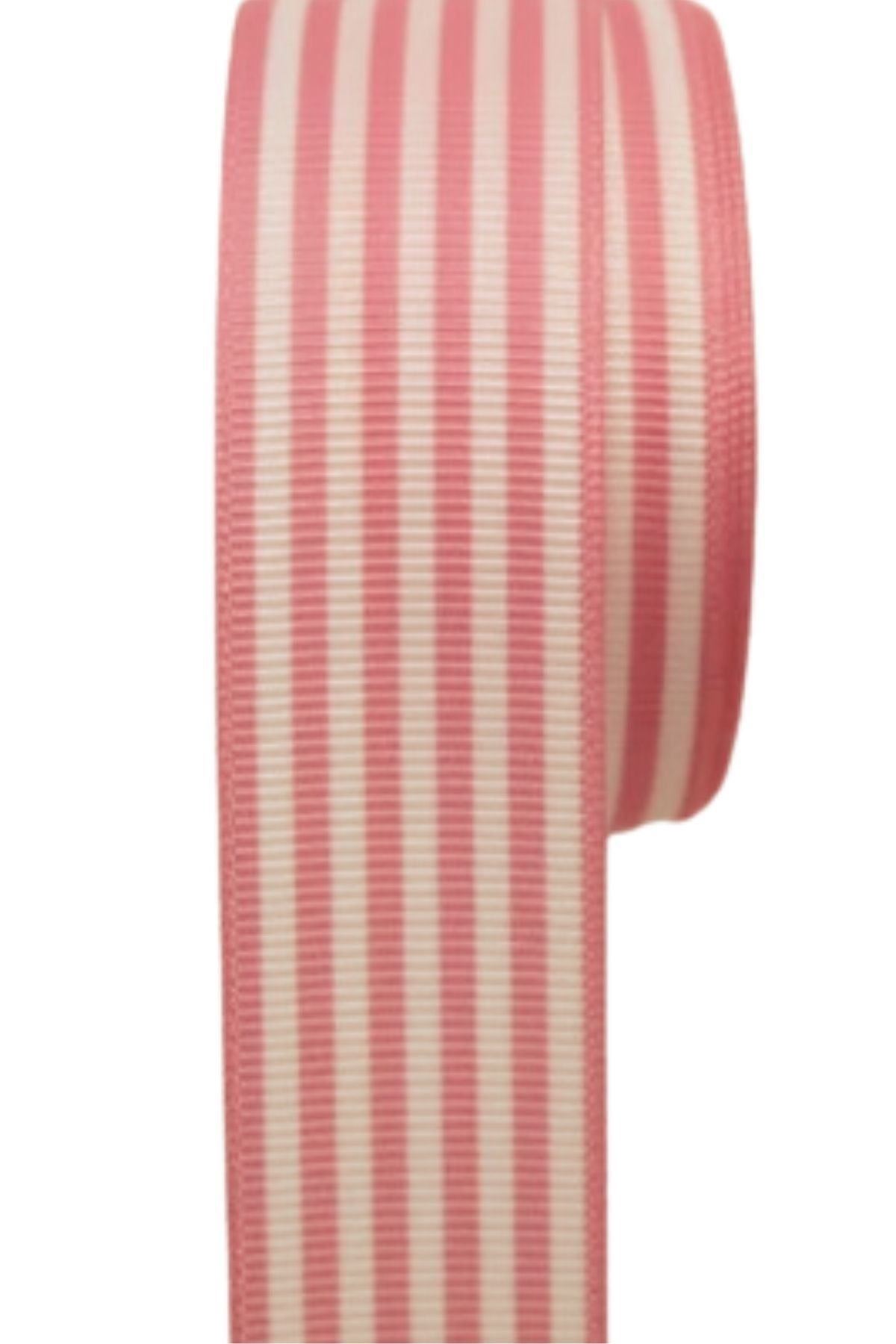 Tafta Çizgi Desen Kurdele 25 Mm Pudra 1 Metre