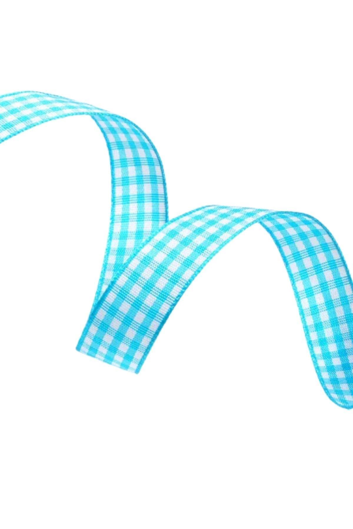 Tafta Ekoseli Kurdele 25 Mm Mint 1 Metre