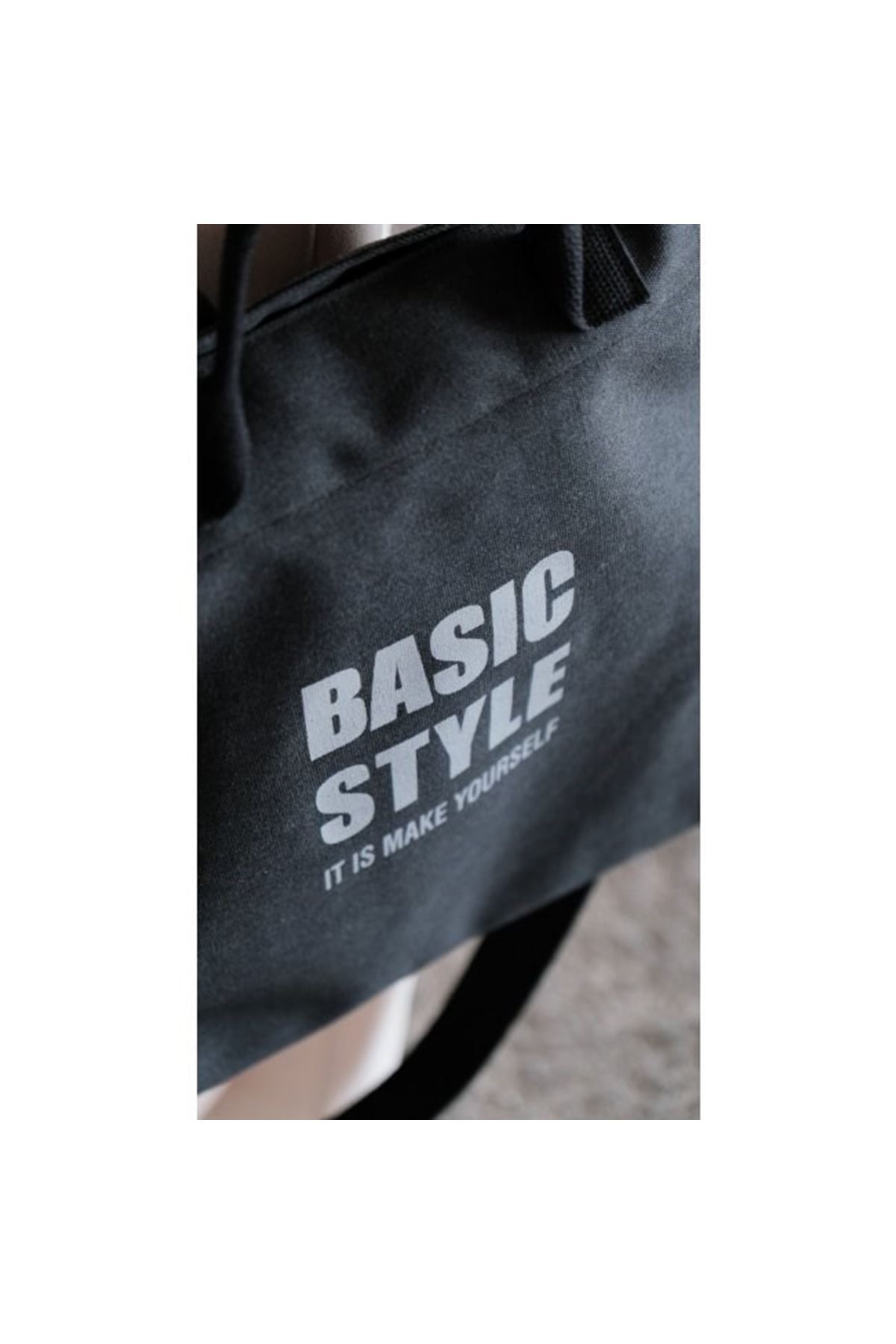 Kanvas Çapraz Askılı Tote Çanta Siyah