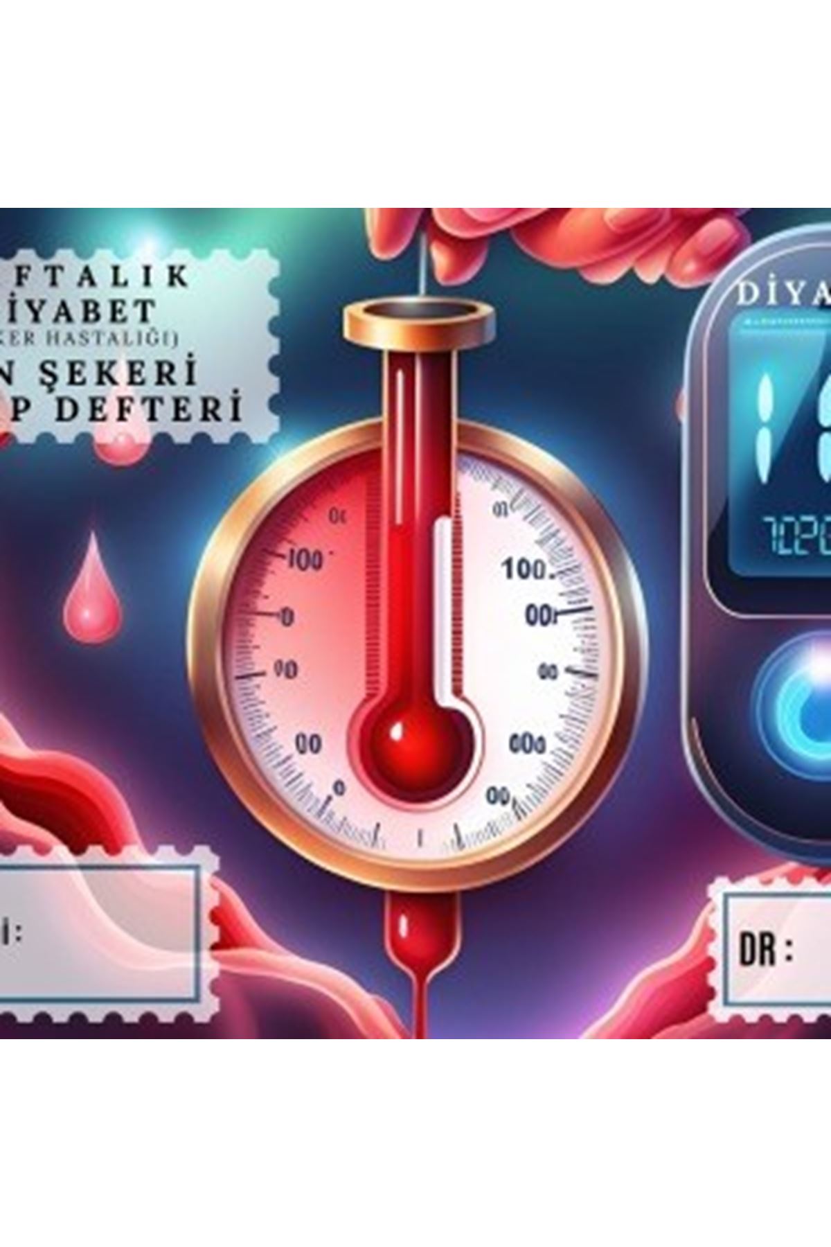 Diyabet Ölçüm Takip Çizelgesi Defteri A Kalite Özel Tasarım 3 Aylık A5