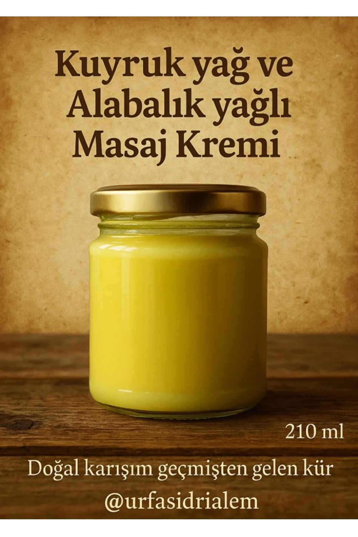 Doğal Kuyruk Yağı & Alabalık Yağlı Masaj Kremi – 210 Ml | Kas Ağrılarına Özel Yoğun Bakım Kremi