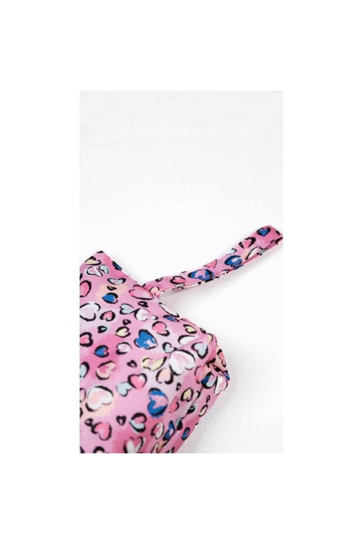 Makyaj Çantası Ve Çok Amaçlı El Çantası Kalp Desenli