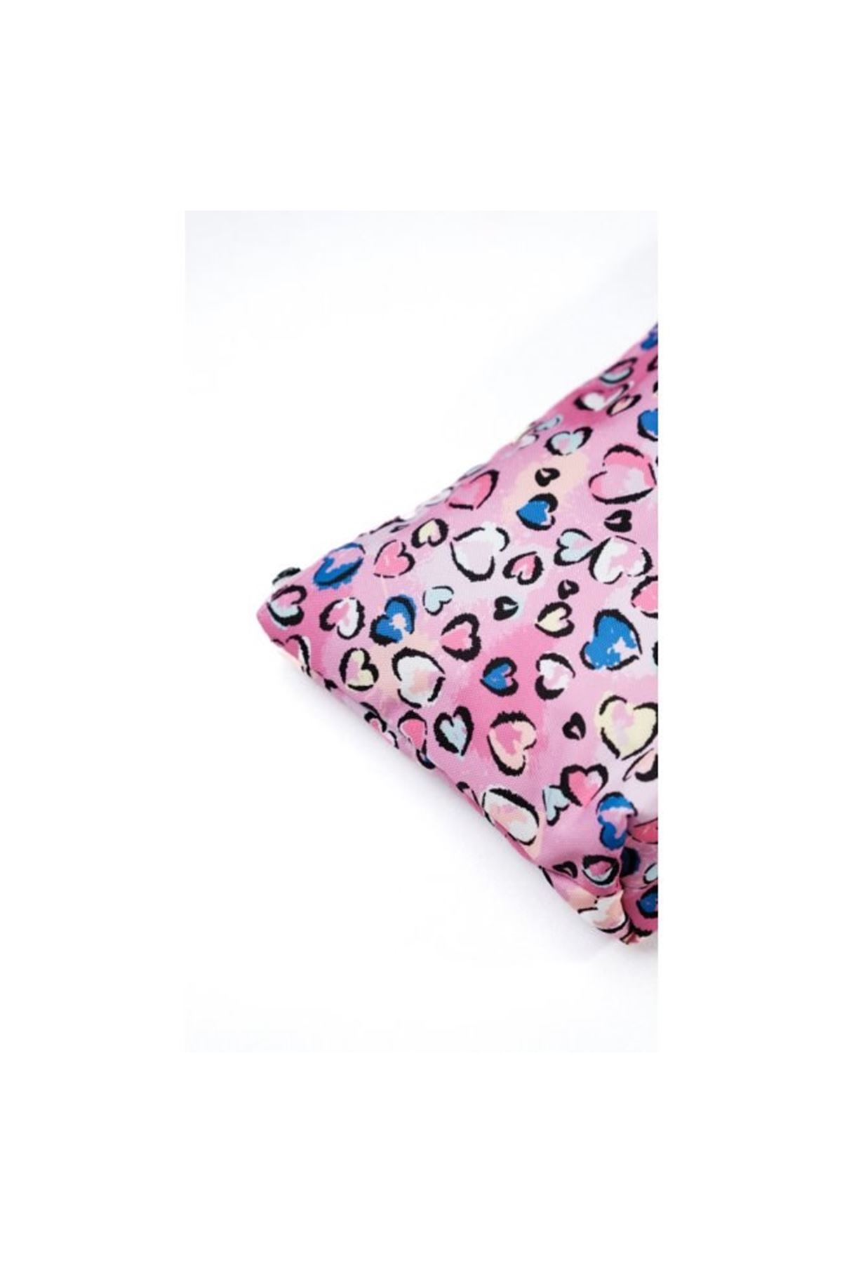 Makyaj Çantası Ve Çok Amaçlı El Çantası Kalp Desenli