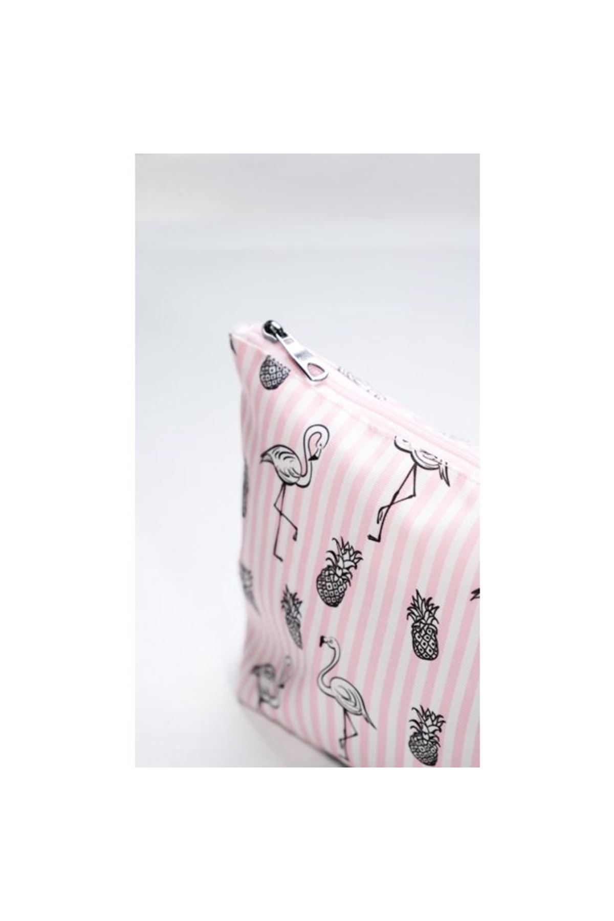 Makyaj Çantası Ve Çok Amaçlı El Çantası Flamingo Desenli