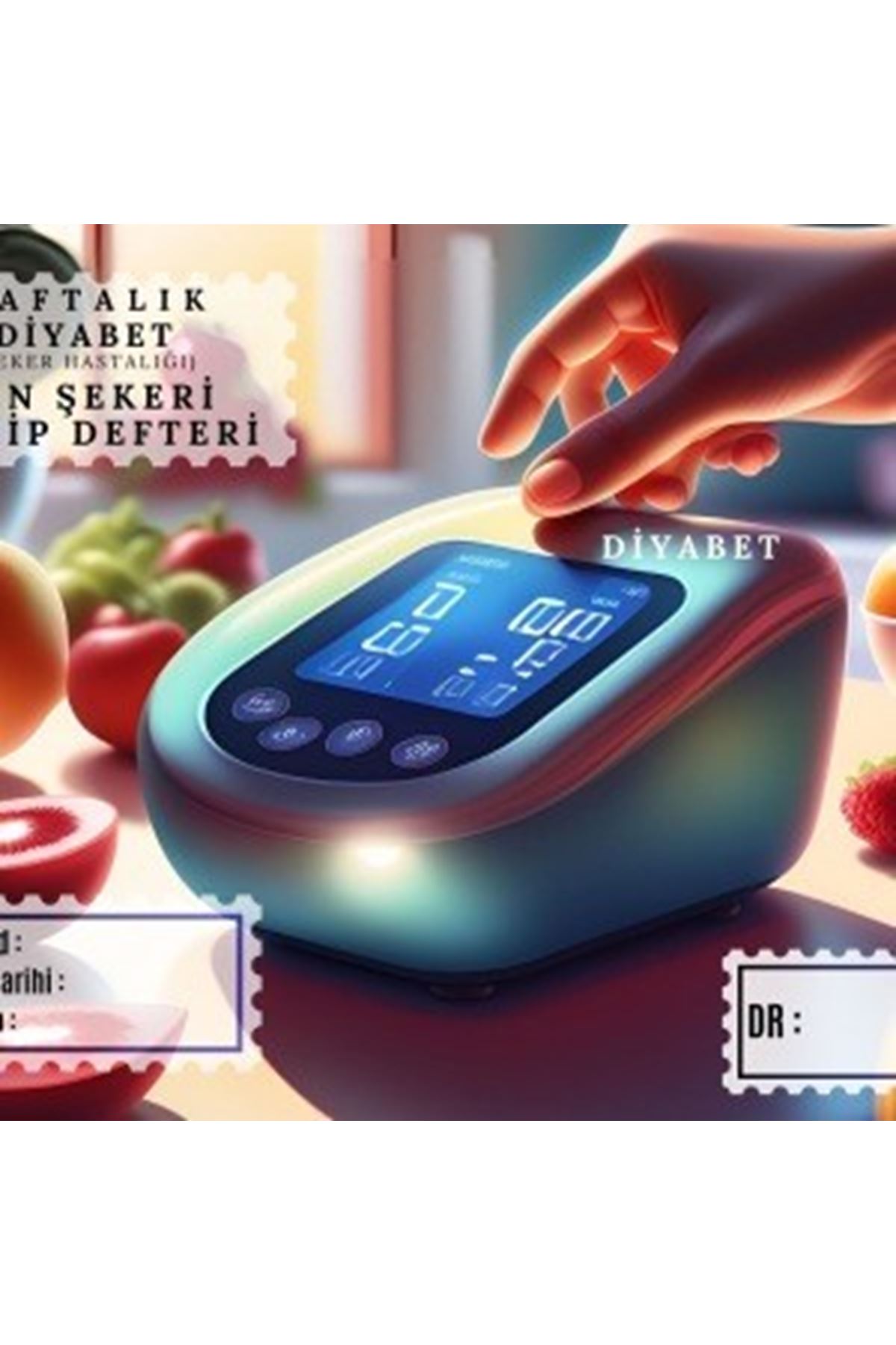 Diyabet Ölçüm Takip Çizelgesi Defteri A Kalite Özel Tasarım 6 Aylık A6 Boyut Yüksek Motiveli