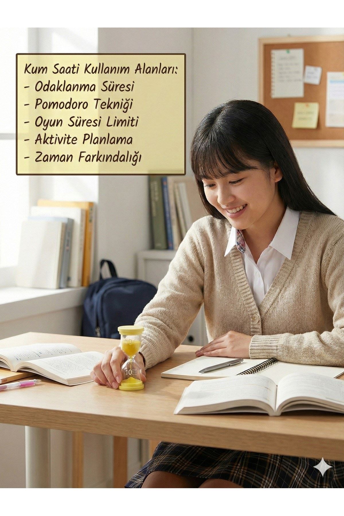 Renkli 10 Dakika Kum Saati - Dekoratif Cam Zamanlayıcı -Mutfak, Ders ve Oyun Süre Ölçer