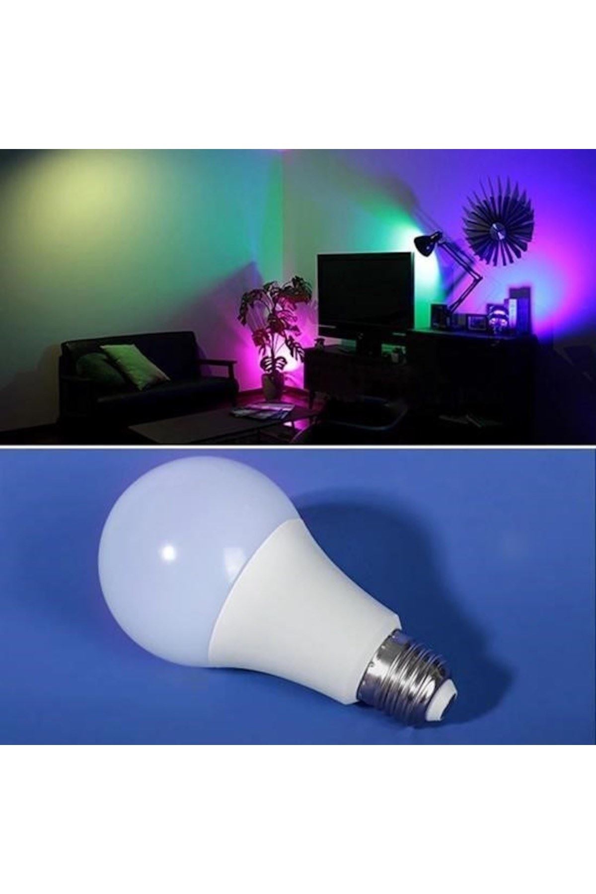 9w Uzaktan Kumandalı 15 Farklı Renk Seçenekli Led Ampul