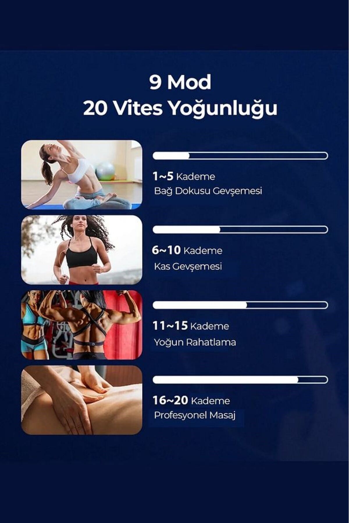 Şarjlı Geliştirilmiş 6 Başlıklı Fonksiyonlu Masaj Aleti 2000 mAh Masaj Tabancası