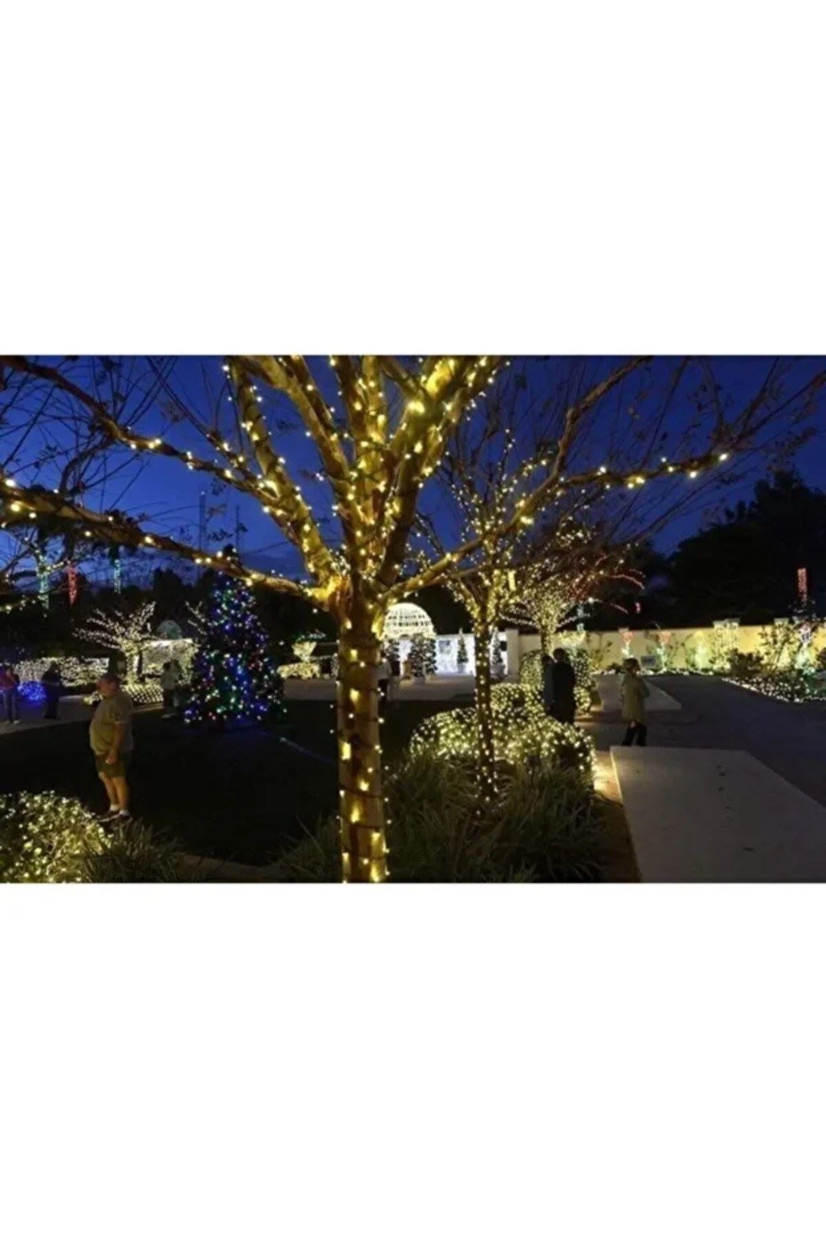 Solar 120 Ledli 10 Metre Gün Işığı Bahçe Aydınlatma Dekorasyon Güneş Enerjili Led Sarı Işık