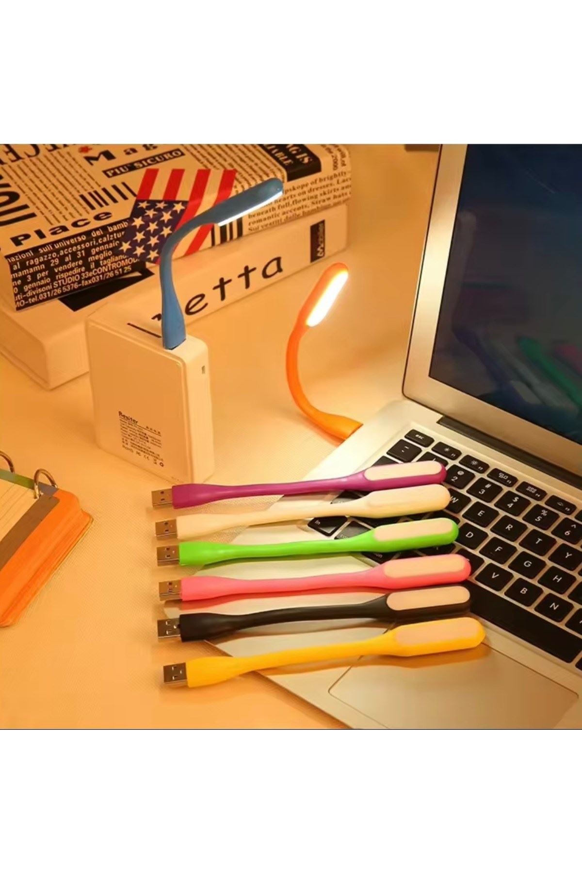 USB Mini LED Lamba 4’Adet Paket – Esnek ve Taşınabilir Gece Lambası