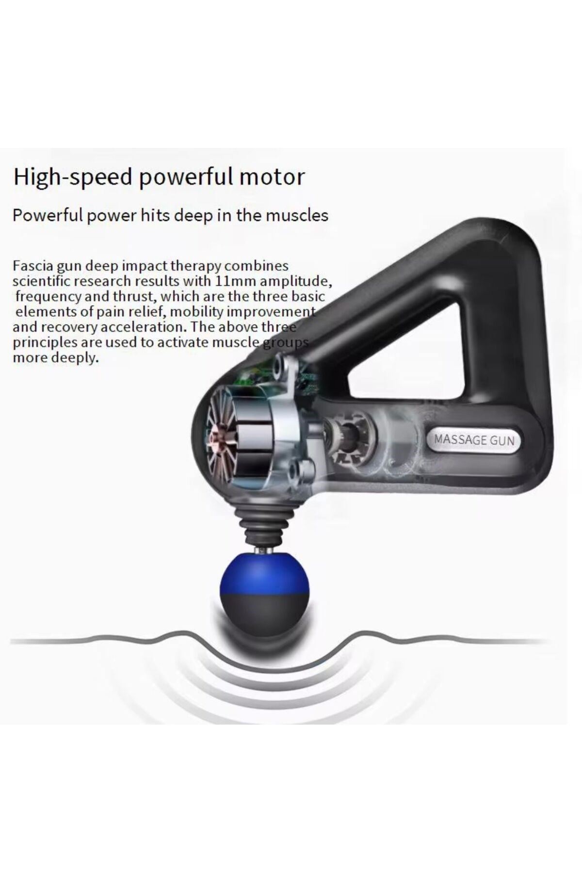 Profesyonel Derin Doku Masaj Tabancası - 12 Başlıklı Kas Gevşetici