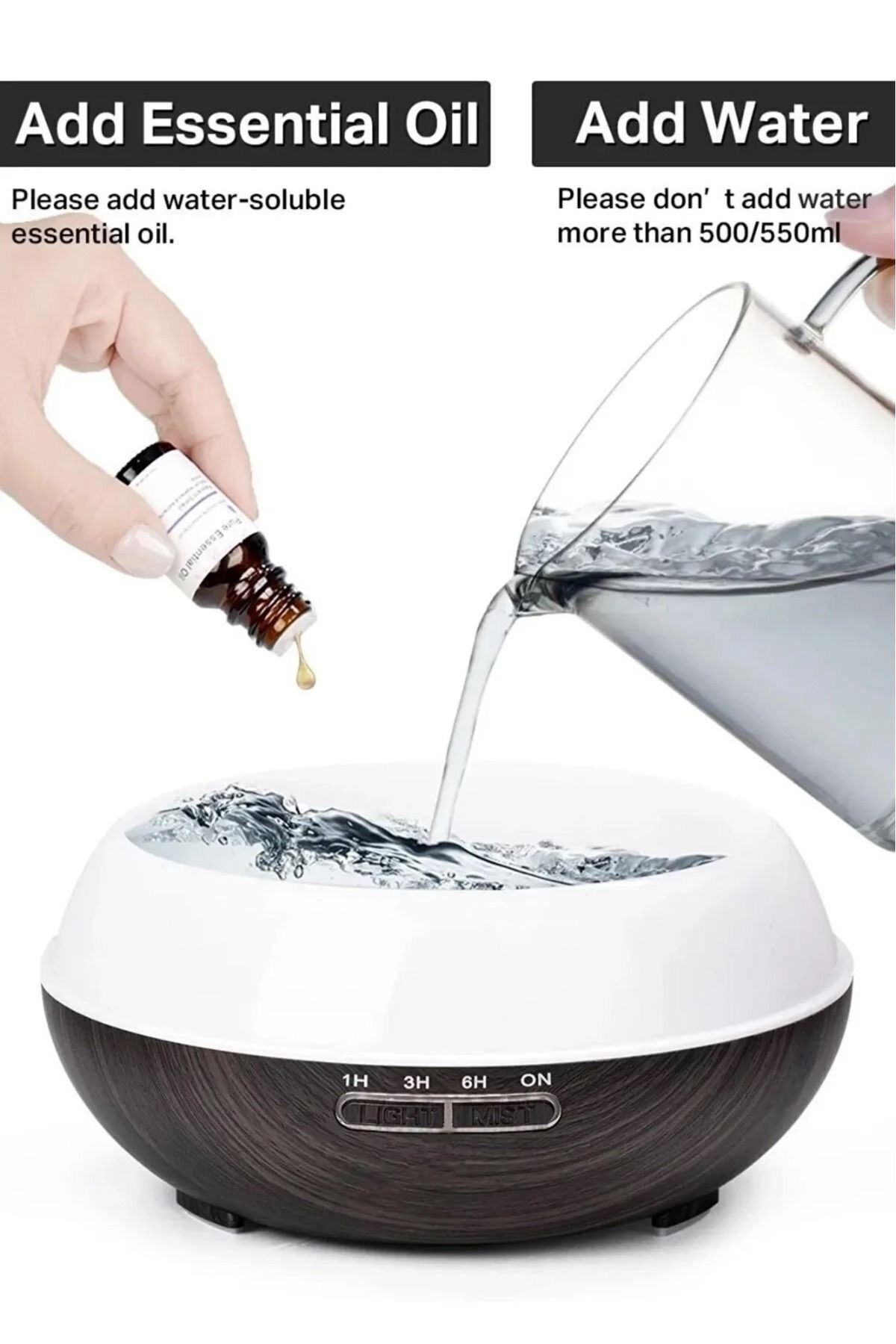 Hava Nemlendirici Buhar Makinesi Ve Aroma Oda Nemlendiricisi Terapi Cihazı Difizör