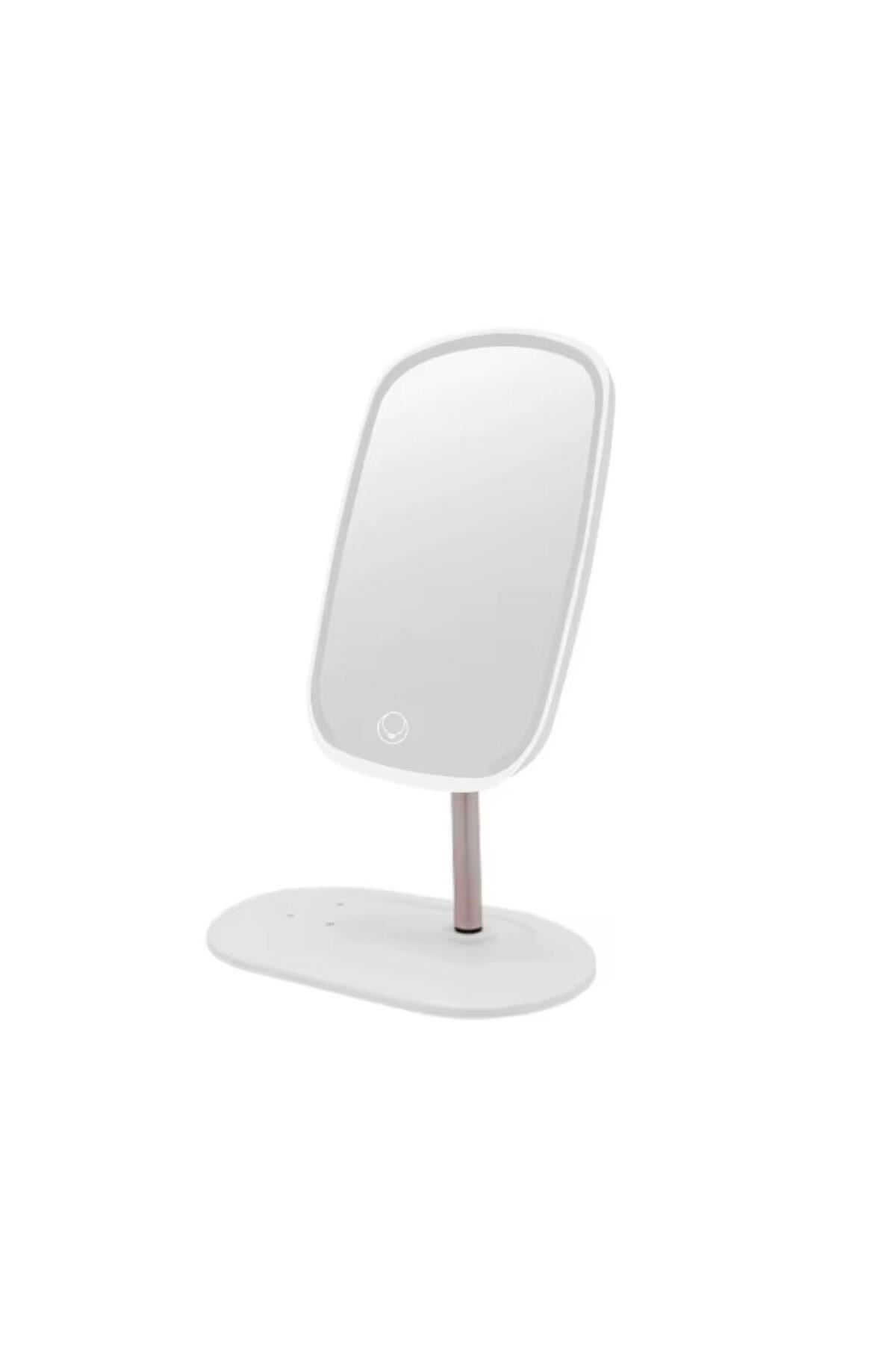 Dokunmatik led ışıklı makyaj aynası dikdörtgen 3 renk ışık LED MASA AYNASI