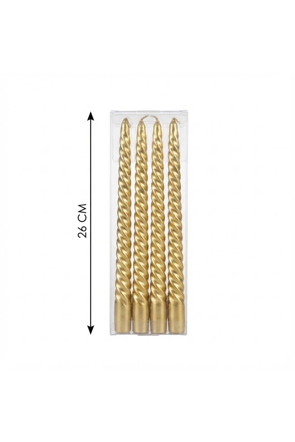4'lü Lüks Burgu Şamdan Mumu 26 cm - Damlatmaz Spiral Dekoratif Mum Seti