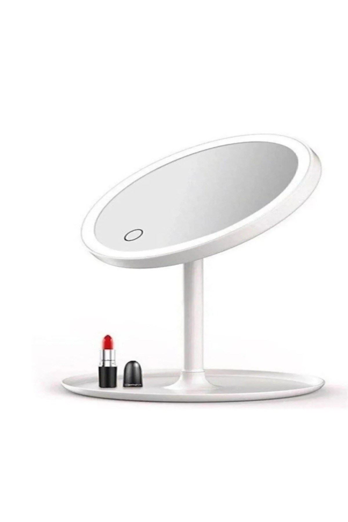 Dokunmatik Led Işıklı Usb Li Yuvarlak Masa Üstü Makyaj Aynası Makyaj Aynası Ledli