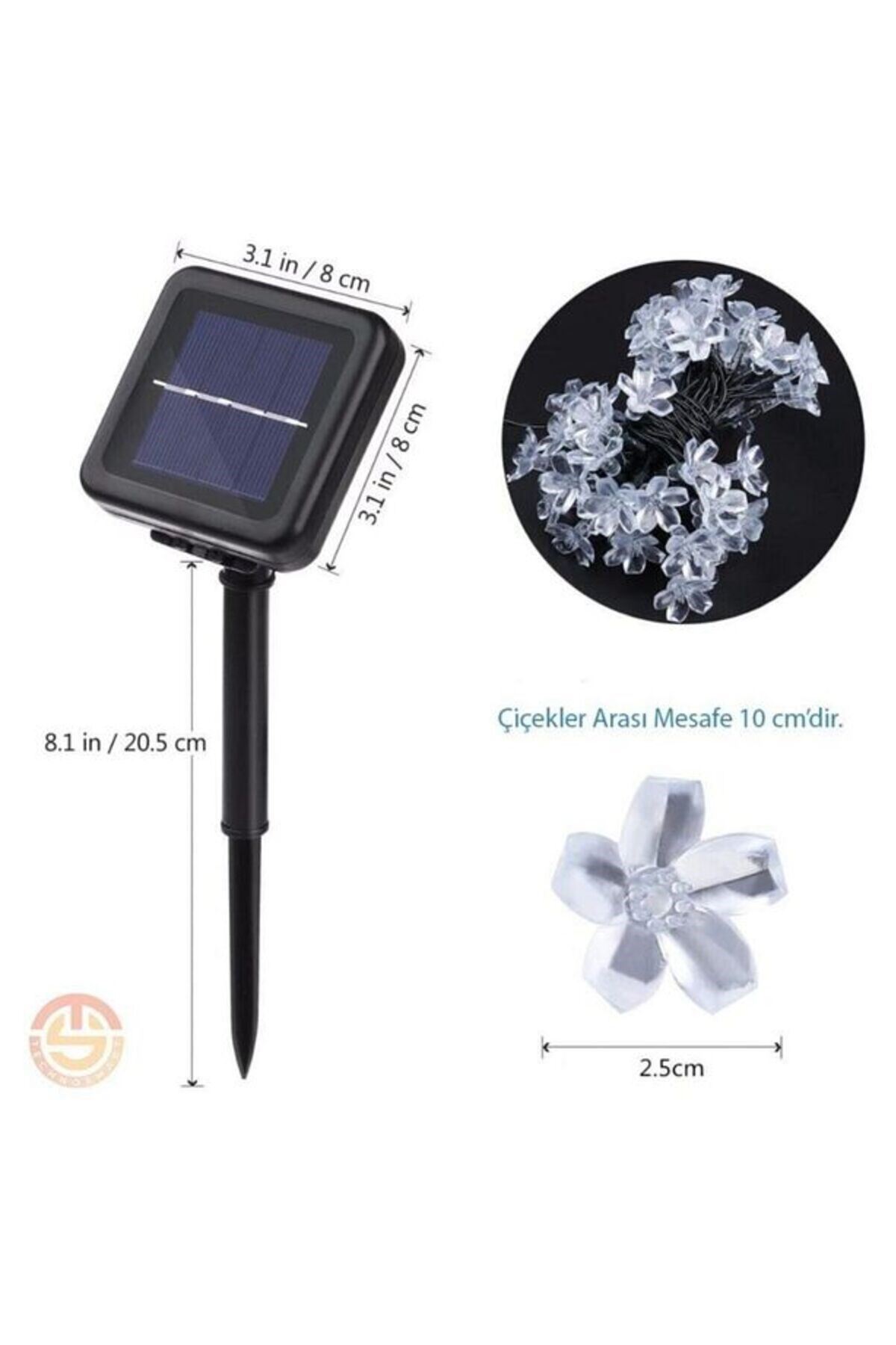 Solar 30 Ledli Çiçekli RGB Bahçe Aydınlatma Dekorasyon Güneş Enerjili