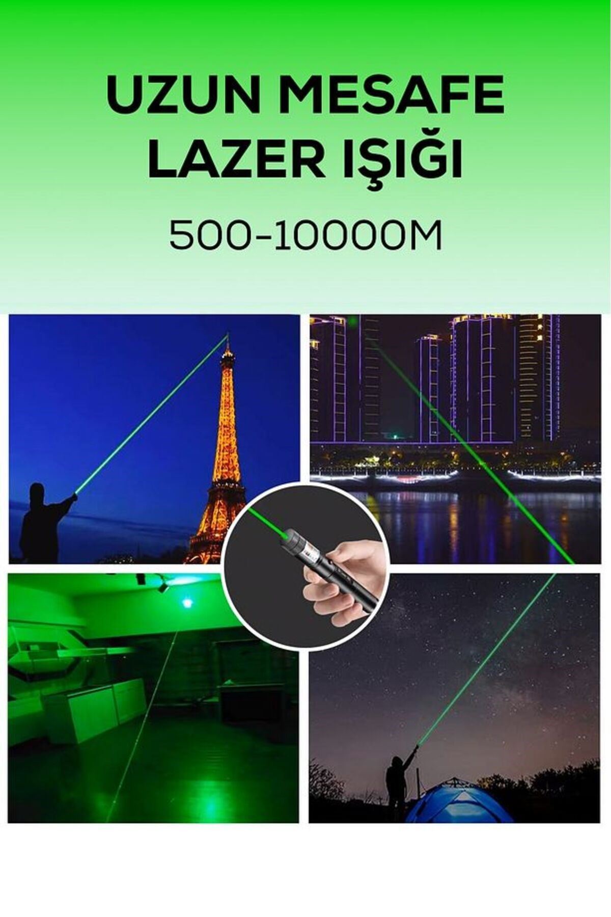 ULTRA güçlü Yeşil Şarjlı Lazer Pil Anahtar - Uzun Menzilli, Güçlü Ve Çoklu Işık Efektli Er