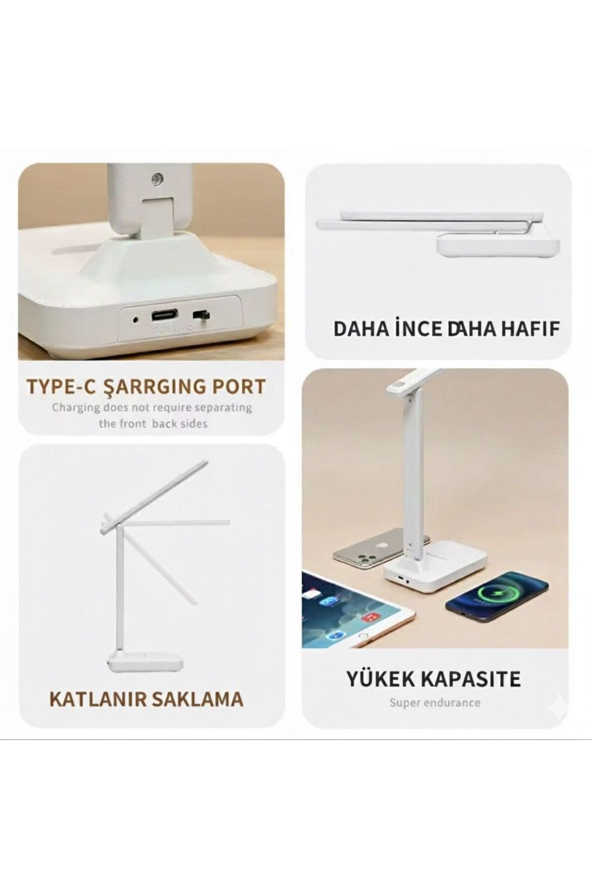 Katlanabilir Dokunmatik Kontrollü Göz Dostu Akıllı LED Masa Lambası – Enerji Tasarruflu