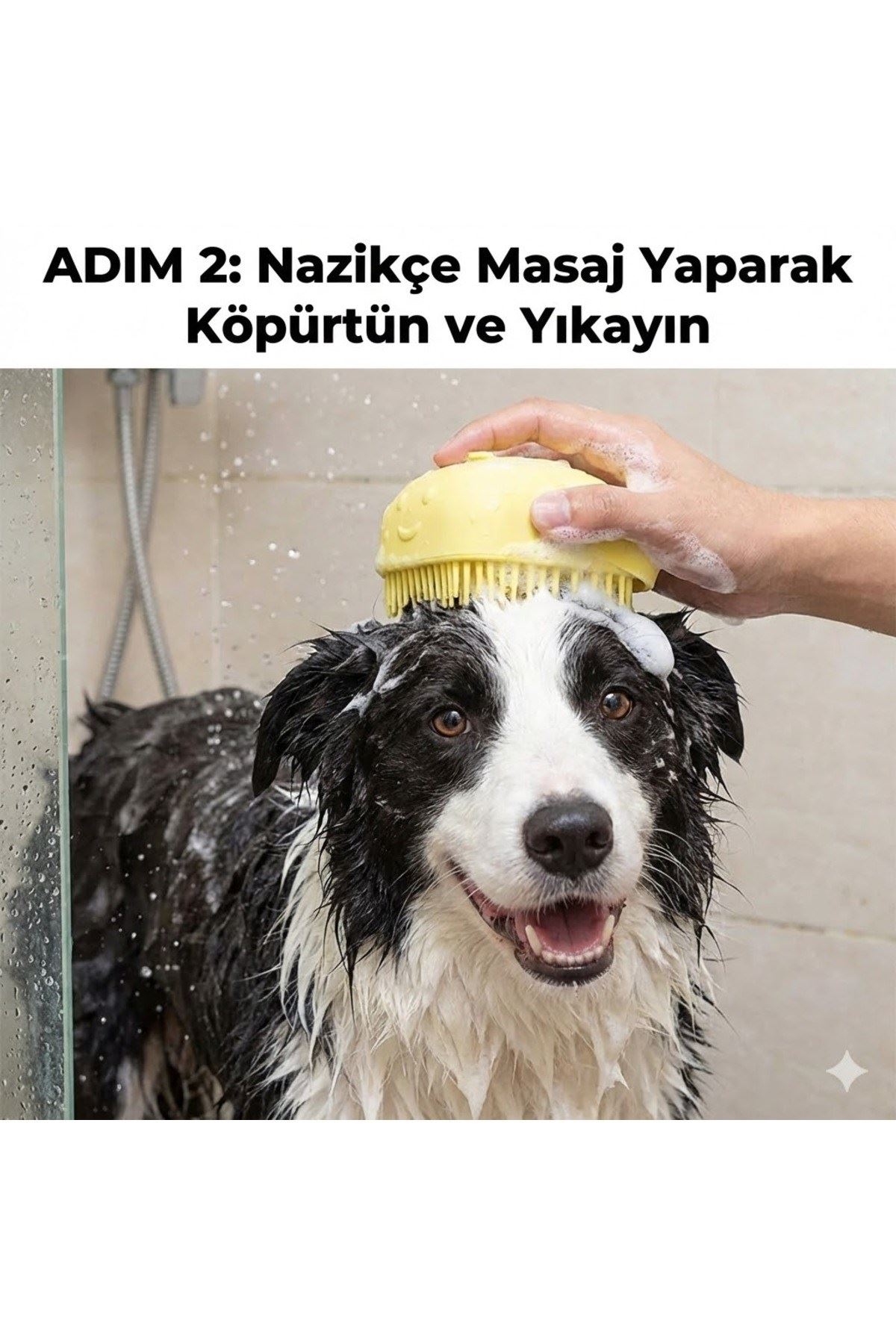 Şampuan Hazneli Kedi Köpek Yıkama Fırçası - Silikon Masaj Tarağı ve Evcil Hayvan Banyo Aparatı