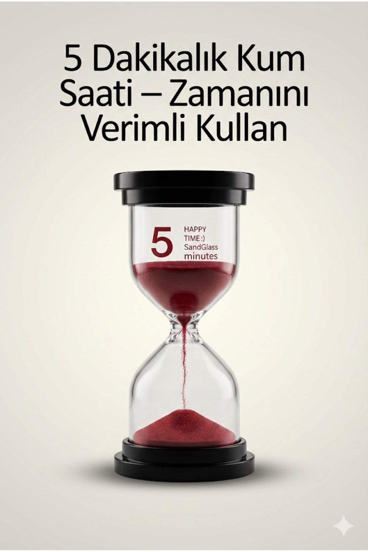 5 Dakikalık Kum Saati Zamanlayıcı – KIRMIZI Dekoratif Masa Saati 4 Renk Seçeneği
