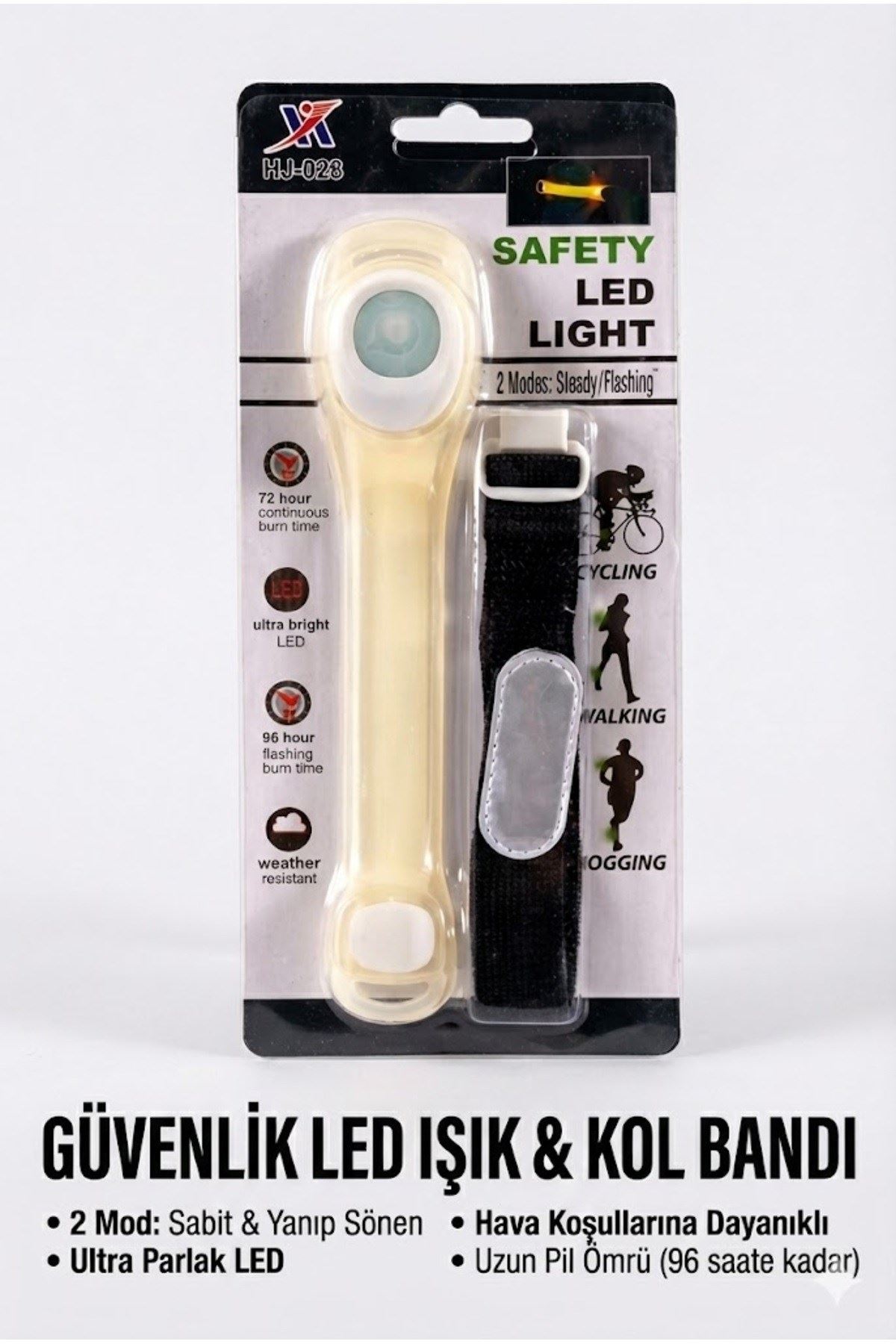 Gece Koşu Bilekliği: Su Geçirmez, 2 Fonksiyonlu, Işıklı Güvenlik Bandı