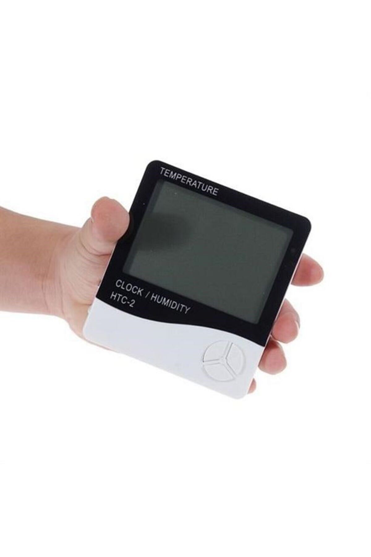 İç ve Dış Ortam Sıcaklığını Ölçebilen LCD Ekran Saat Göstergeli Alarmlı Nem Ölçer Termometre