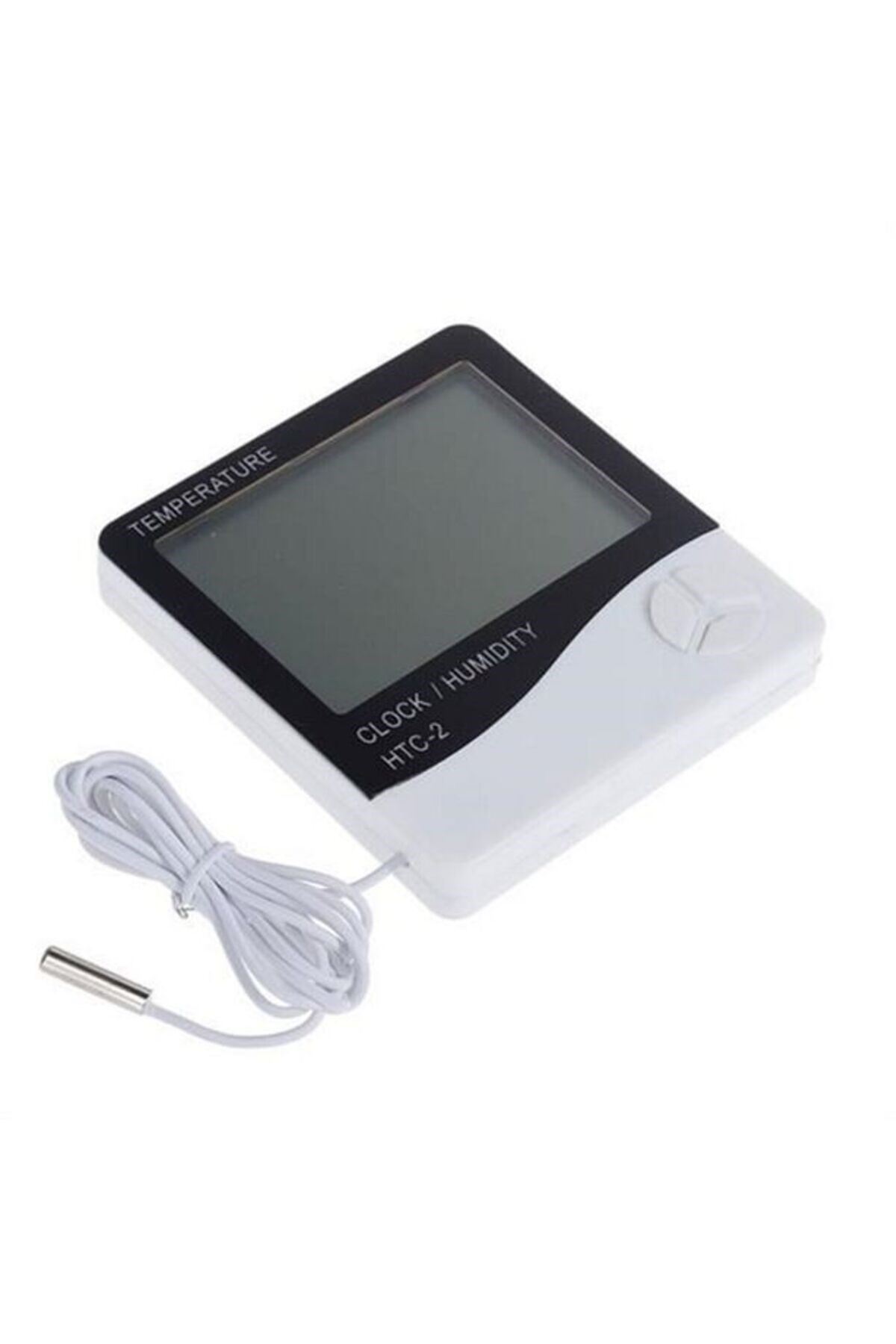 İç ve Dış Ortam Sıcaklığını Ölçebilen LCD Ekran Saat Göstergeli Alarmlı Nem Ölçer Termometre