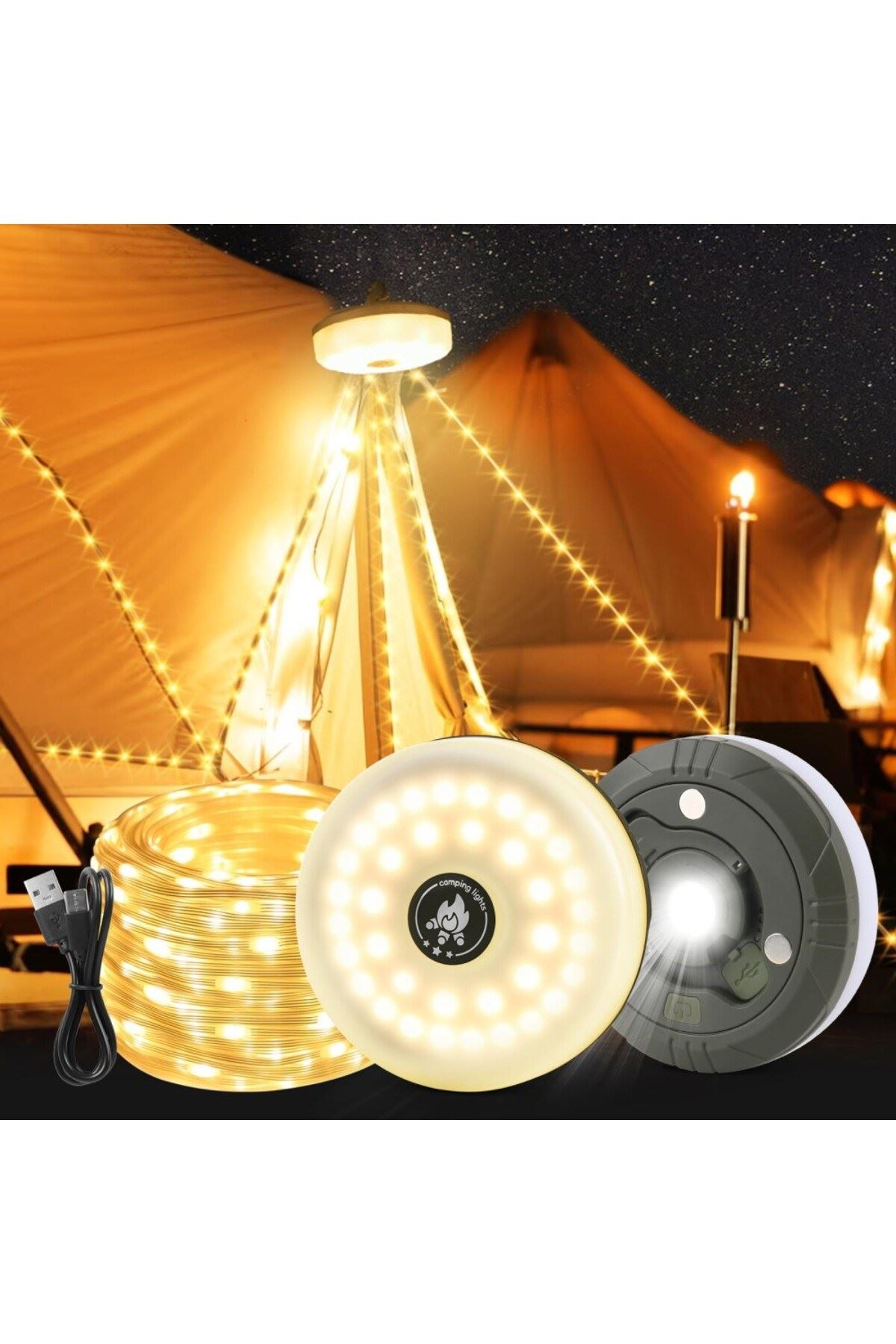 Güneş Enerjili Makara LED Kamp Lambası