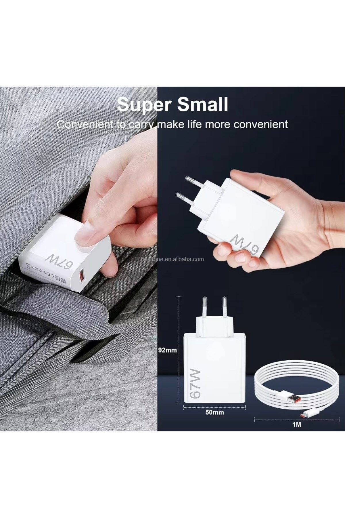 ⚡ 67W Hızlı Şarj Adaptörü + Type-C Kablosu | Süper Hızlı Şarj Cihazı 1 metre