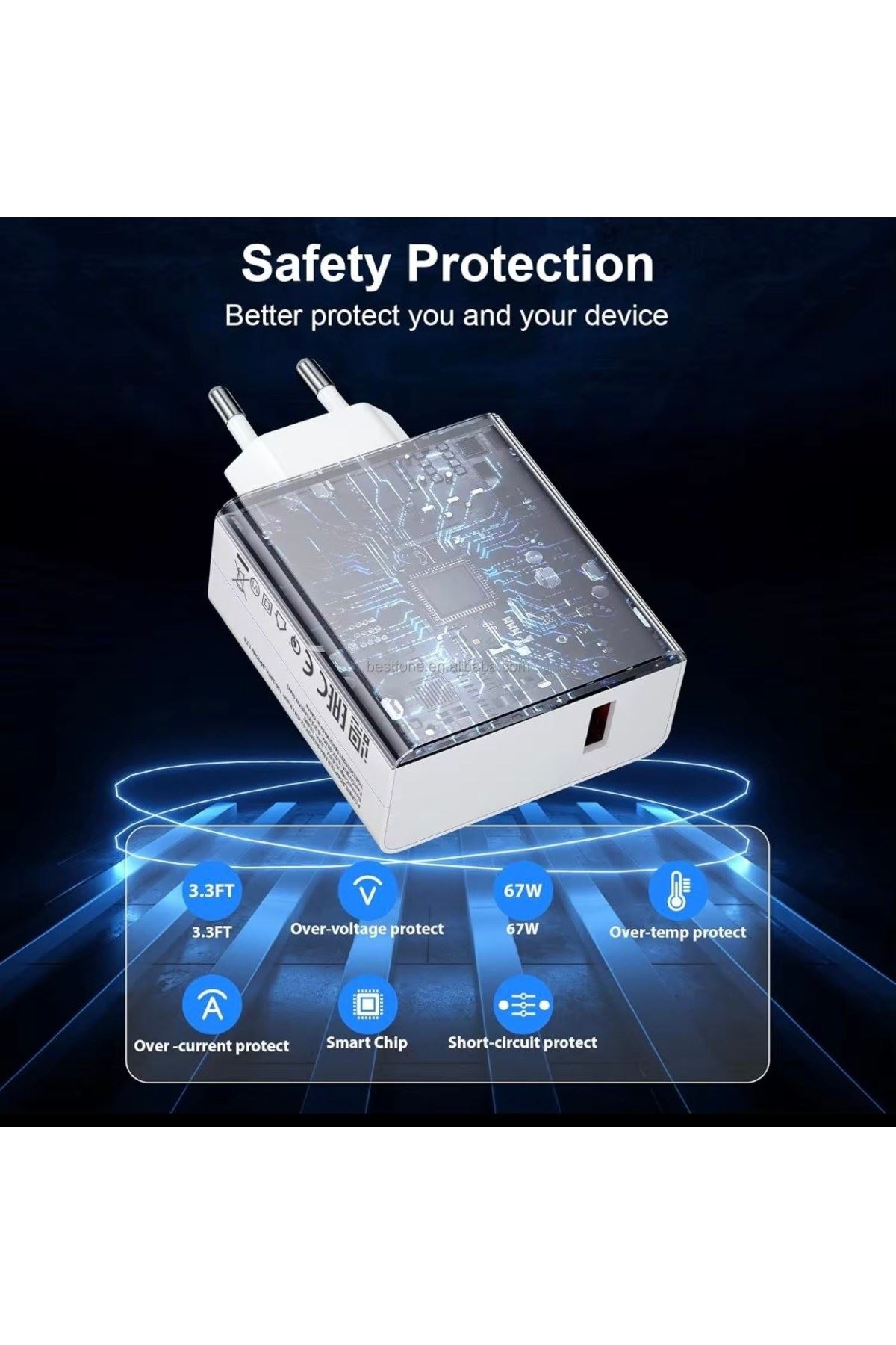 ⚡ 67W Hızlı Şarj Adaptörü + Type-C Kablosu | Süper Hızlı Şarj Cihazı 1 metre