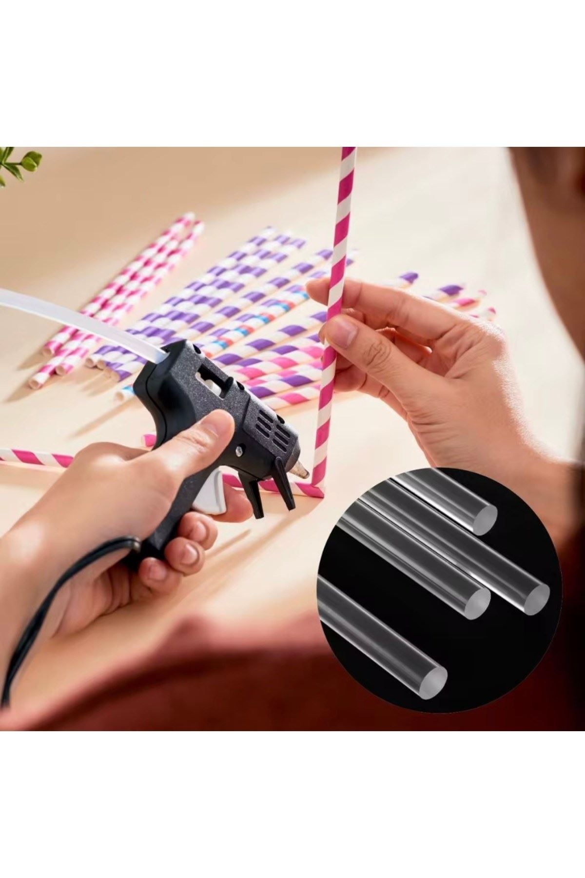 Silikon Tabancası İçin İNCE Silikon Çubuk 10’lu Paket – Şeffaf