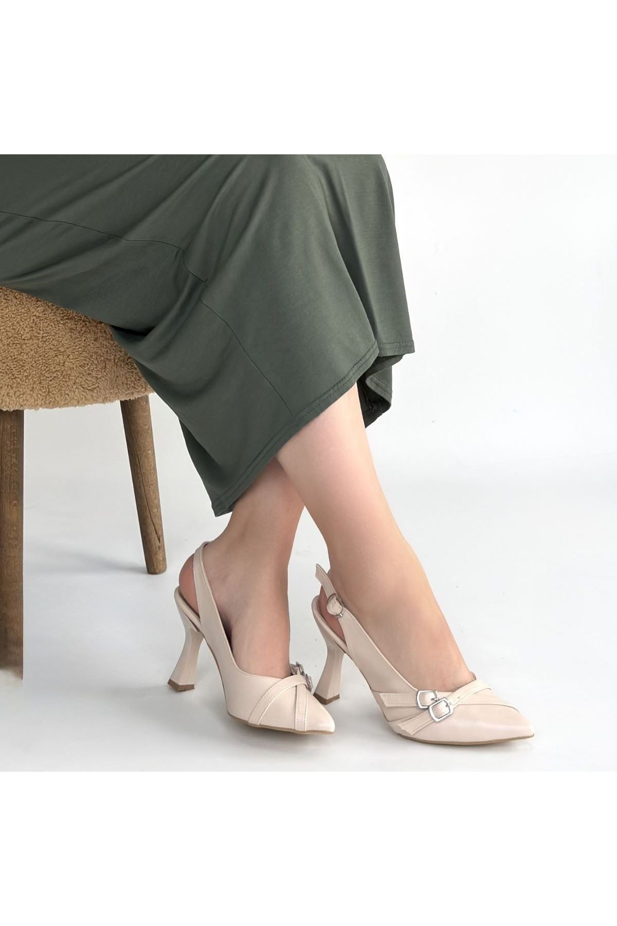 Jedda Bej Cilt Topuklu Ayakkabı