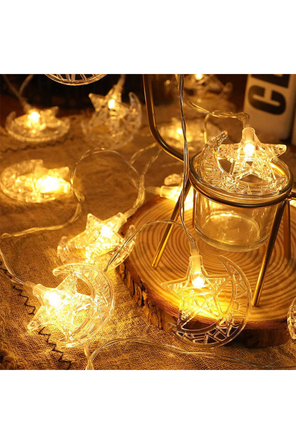 3m 20 Led 2 Kademeli Ay Yıldız Pilli LED Işık