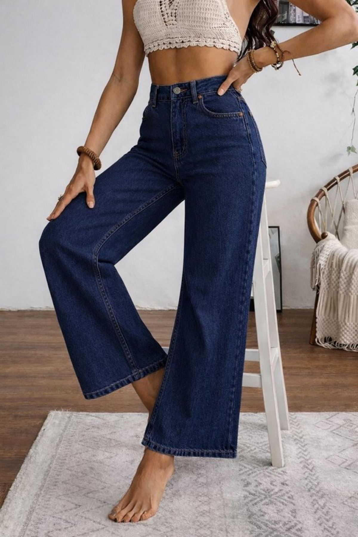 Kadın Yüksek Bel Palazzo Pantolon